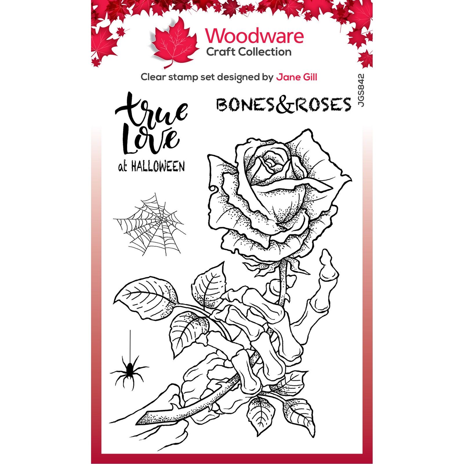 Woodware • Clear Singles Stamp Set Bones & Rose