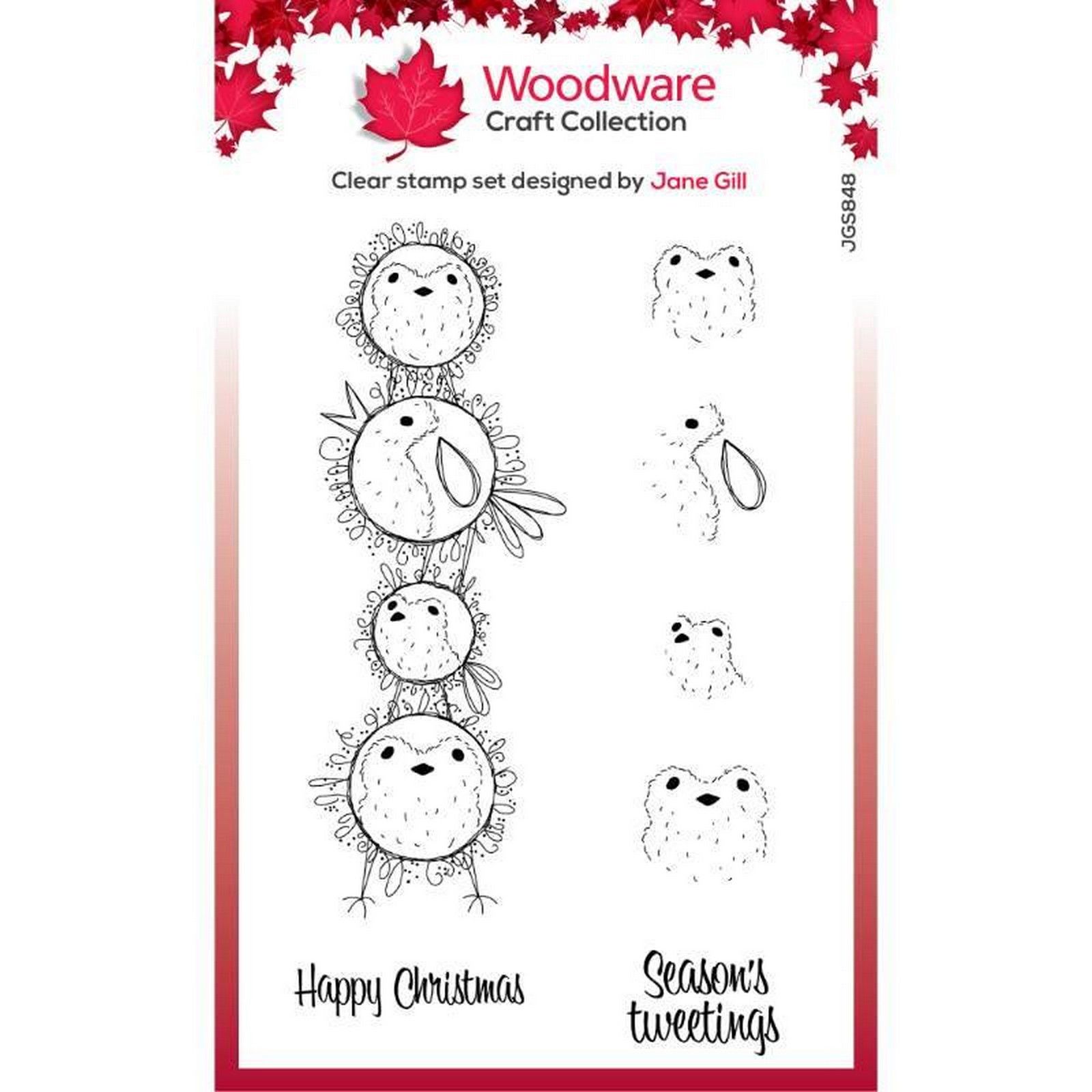 Woodware • Clear Singles Stamp Set Bubble Robin Stack 10,16x15,24cm