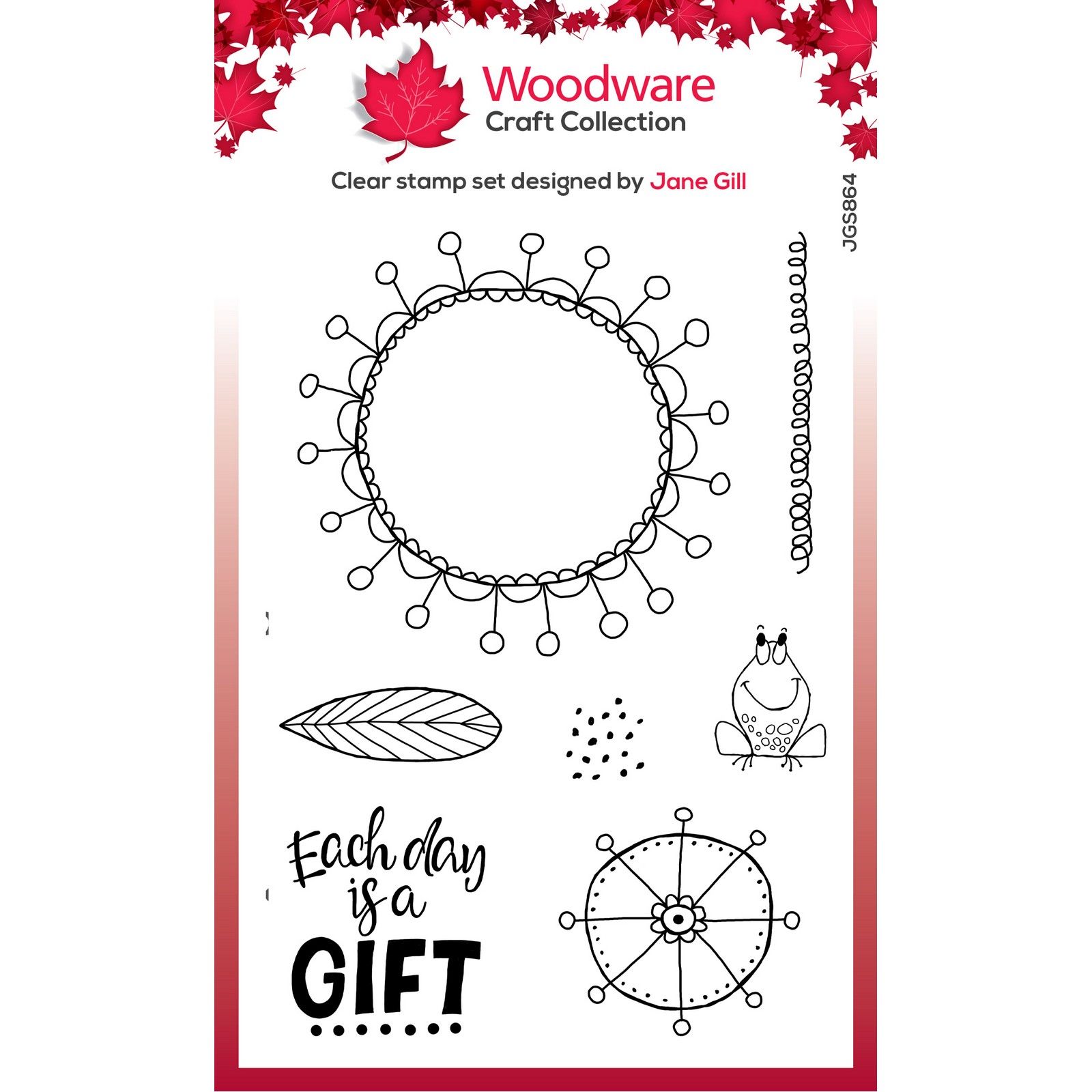 Woodware • Clear Singles Stamp Set Petal Doodles It's A Gift