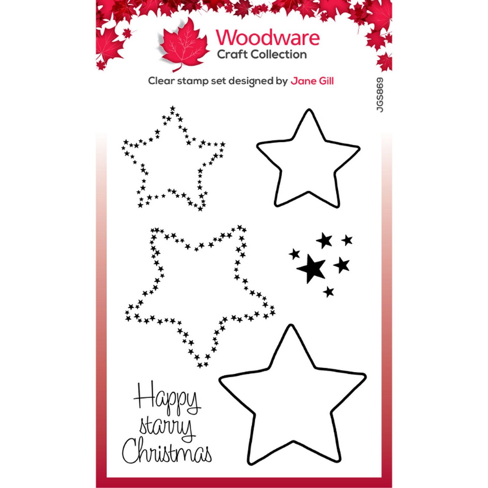 Woodware • Paintable Shapes Clear Singles Stamps Stars