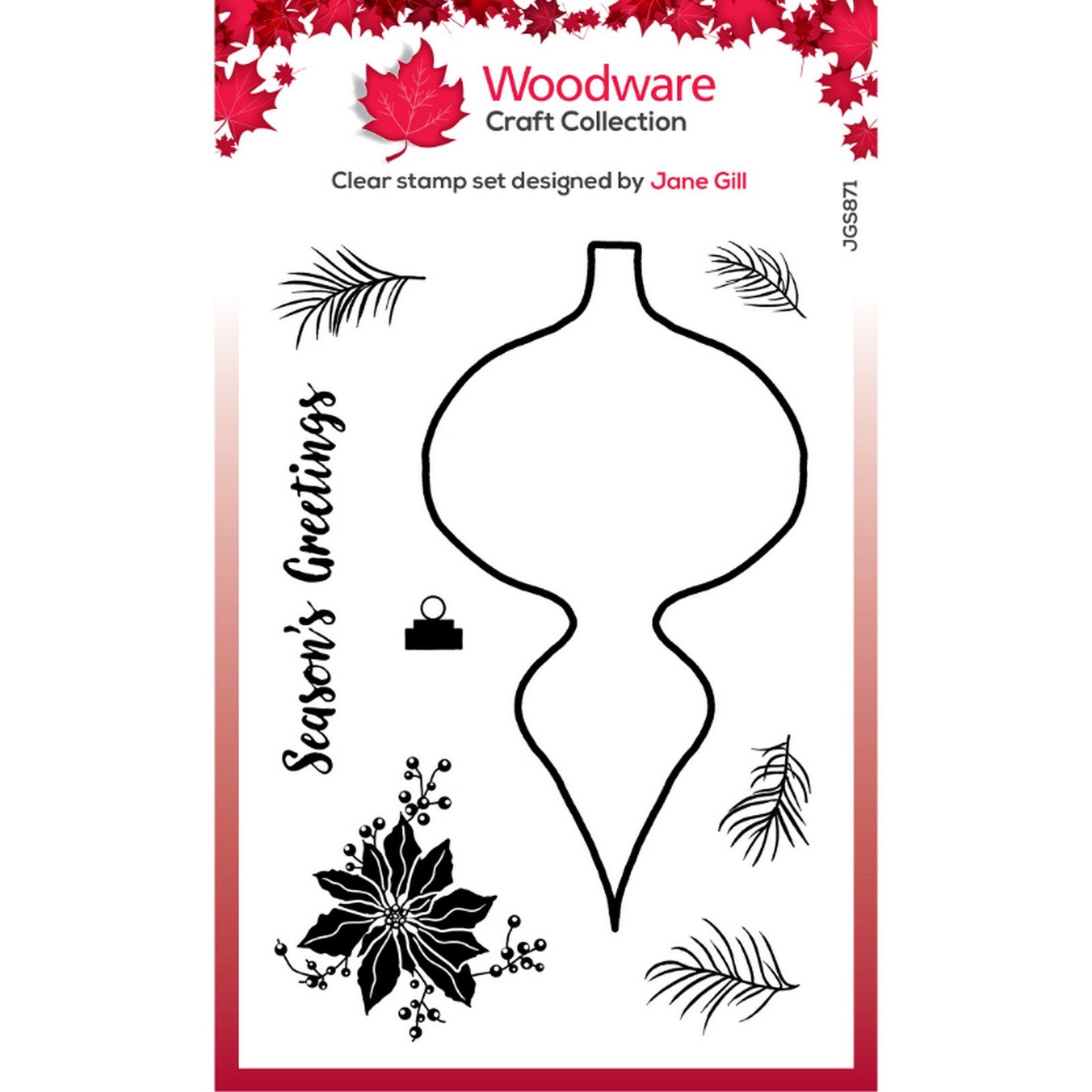 Woodware • Paintable Shapes Clear Singles Stamps Fancy Drop