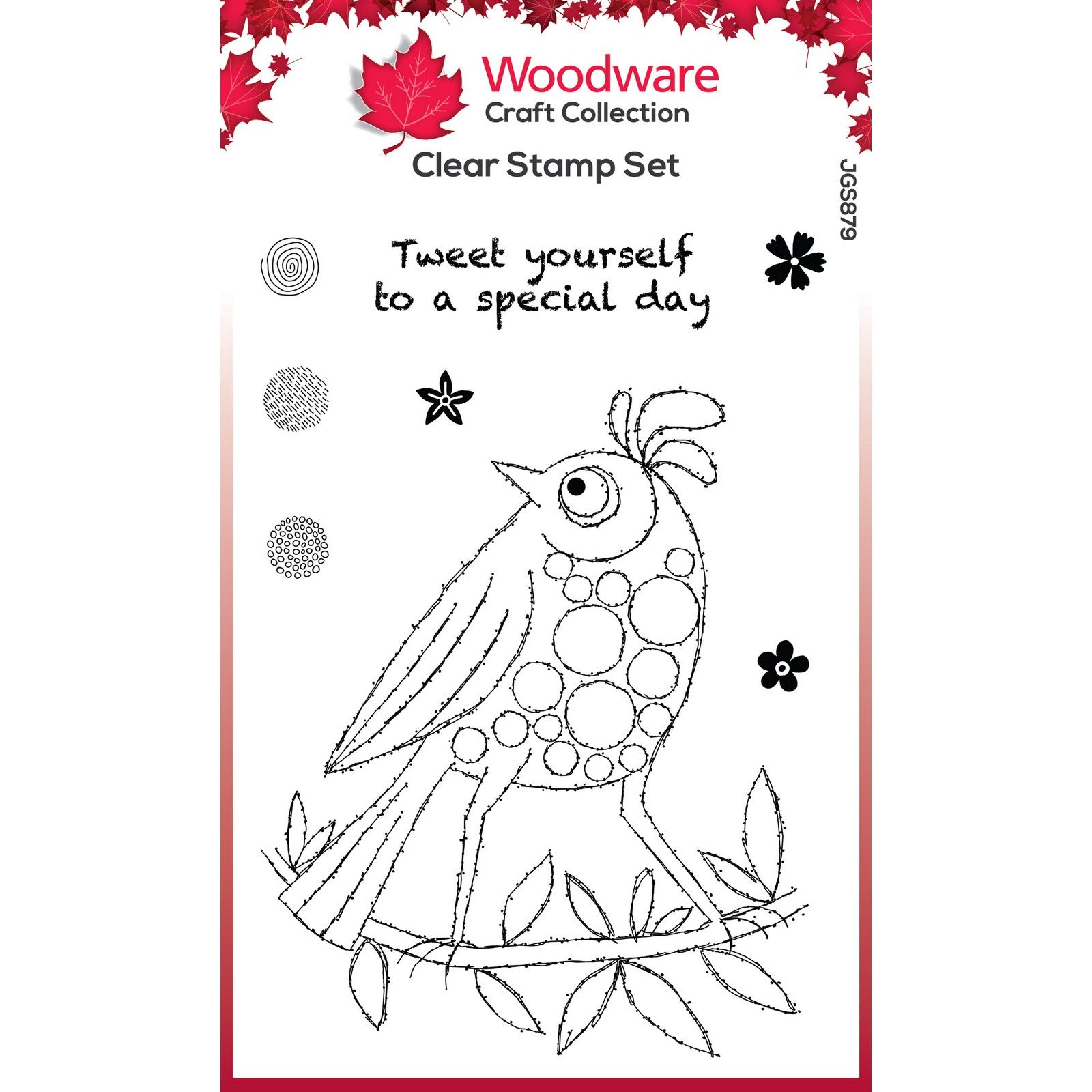 Woodware • Clear Singles Bubble Birds Simone 4 in x 6 in Stamp Set