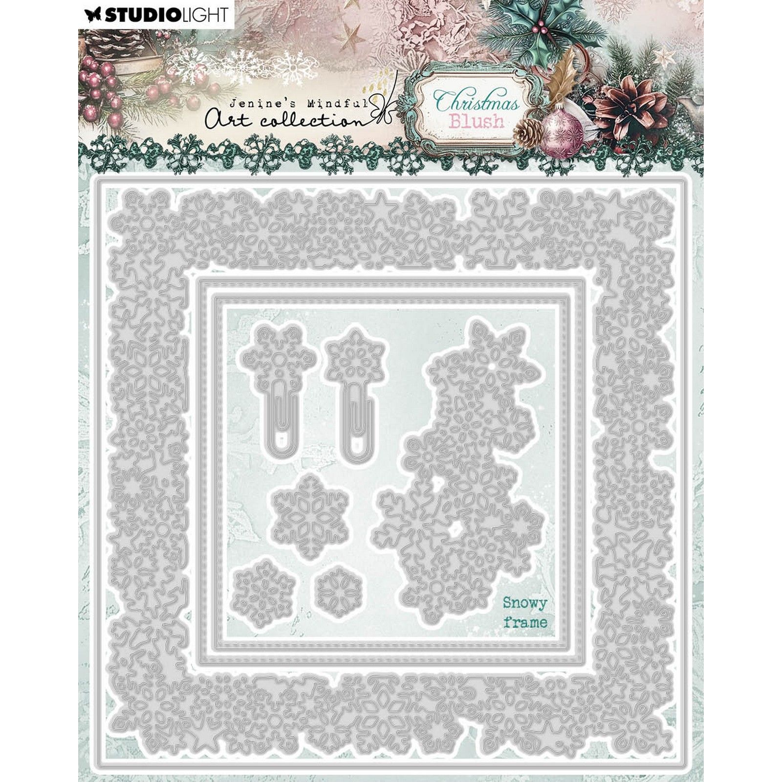 Studio Light • Jenine's Mindful Art Christmas Blush Cutting Die Snowy frame