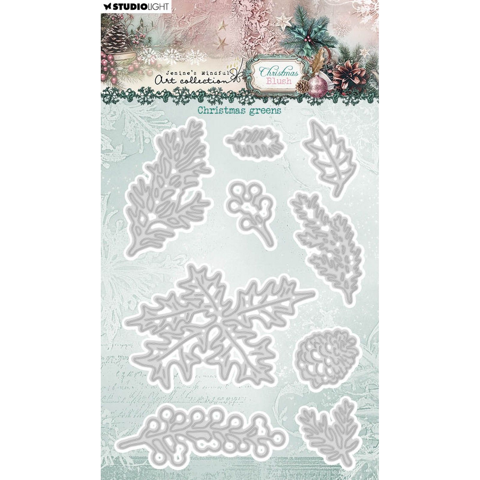 Studio Light • Jenine's Mindful Art Christmas Blush Cutting Die Christmas greens