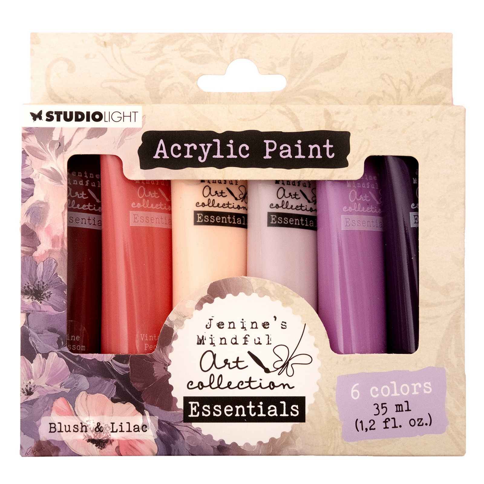 Studio Light • Jenine's Mindful Art Acrylic Paint Blush & Lilac Essentials 172x154x25mm 6 Pieces