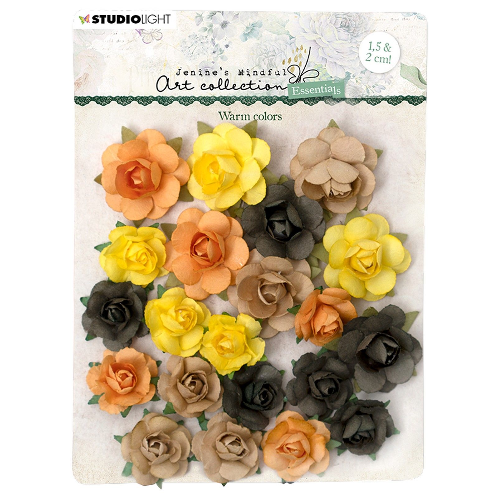 Studio Light • Essentials Paper Flowers Warm Colors 2cm&15cm