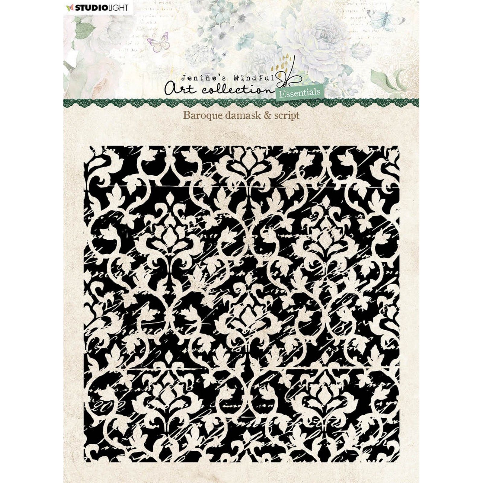 Studio Light • Jenine's mindful art sello transparente Baroque damask & script