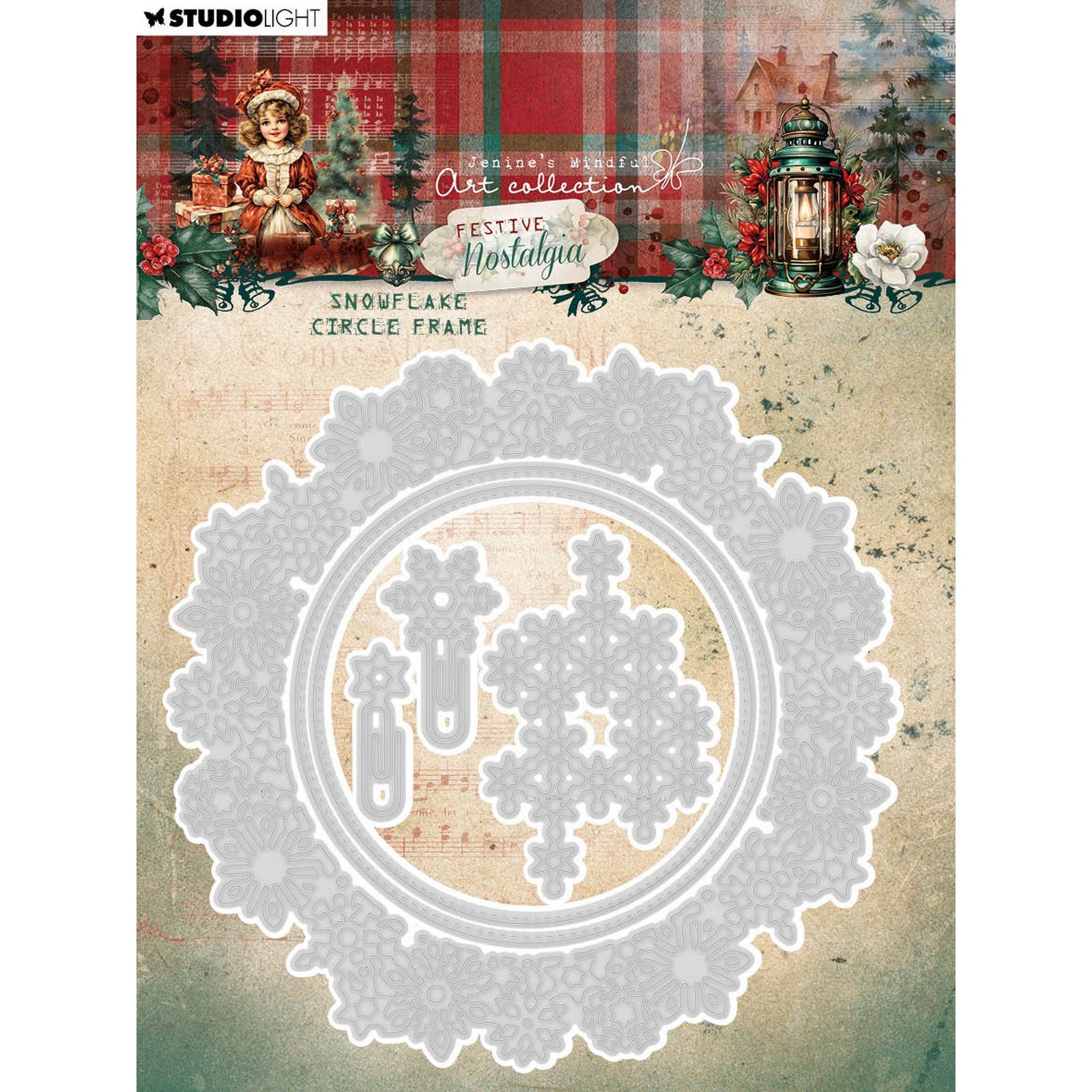 Studio Light • Festive Nostalgia Cutting Die Snowflake Circle Frame