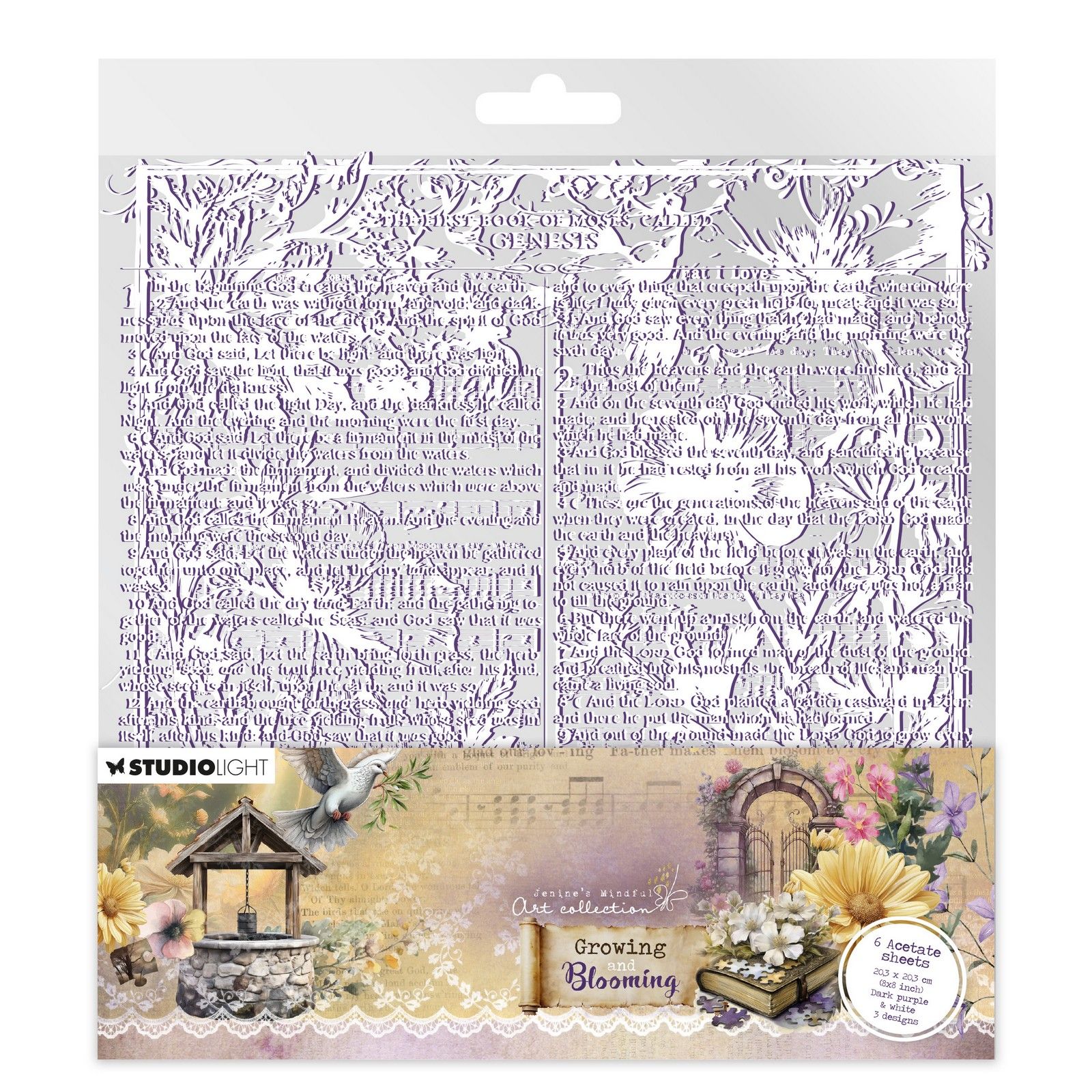Studio Light • Growing & Blooming Acetate Sheets White & Dark Purple