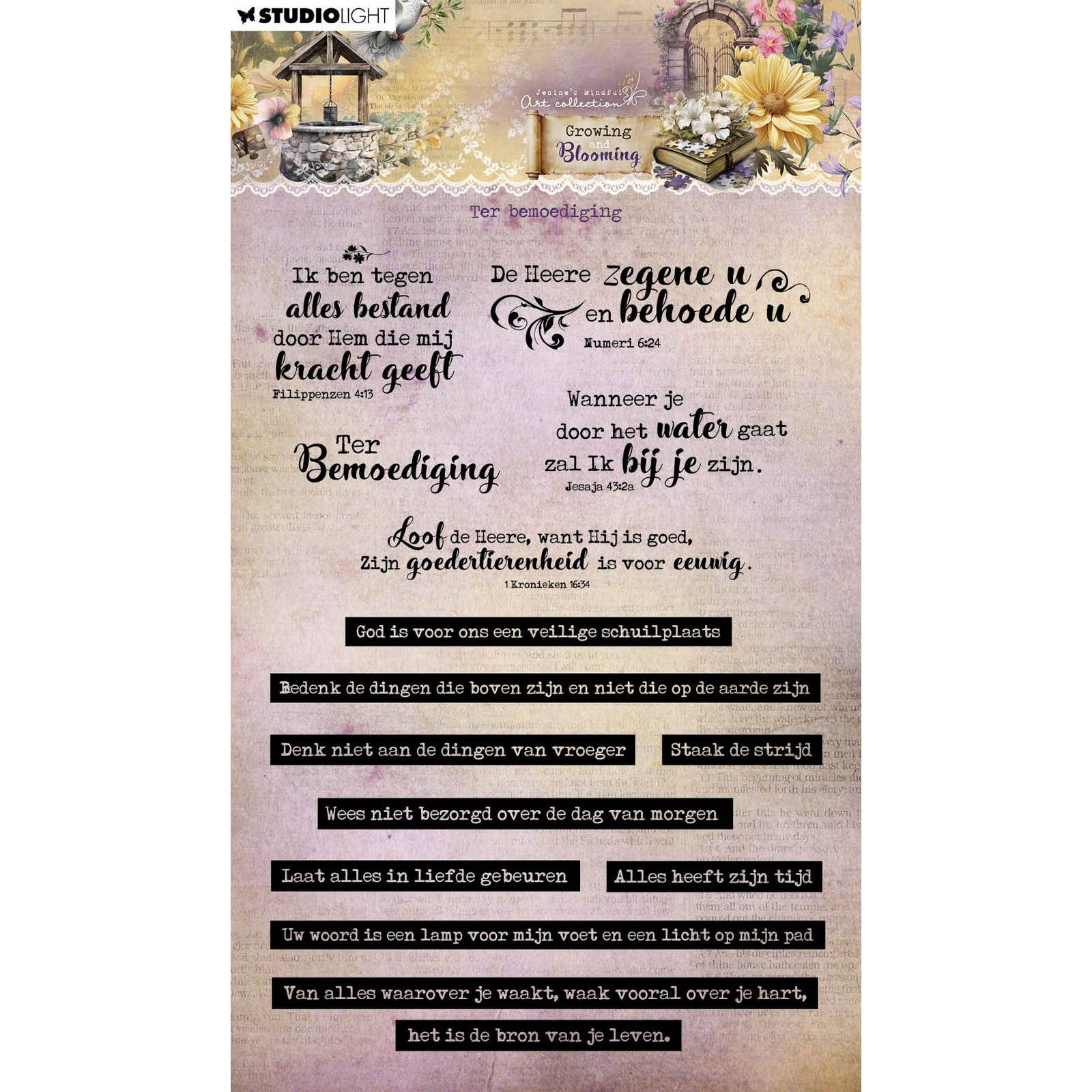 Studio Light • Growing & Blooming Clear Stamp Ter Bemoediging