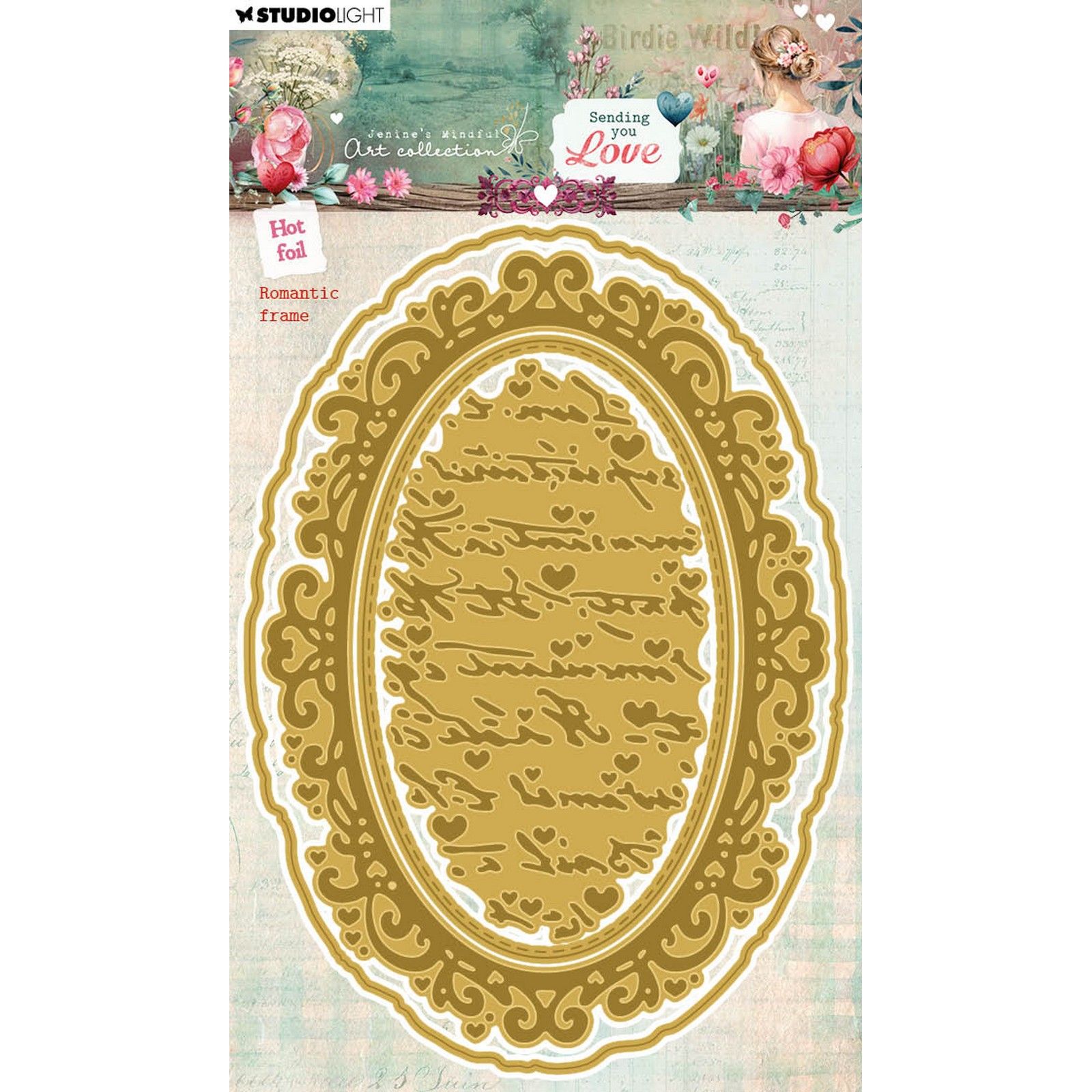 Studio Light • Jenine's Mindful Art Hot Foil Cutting Die Sending You Love Romantic Frame