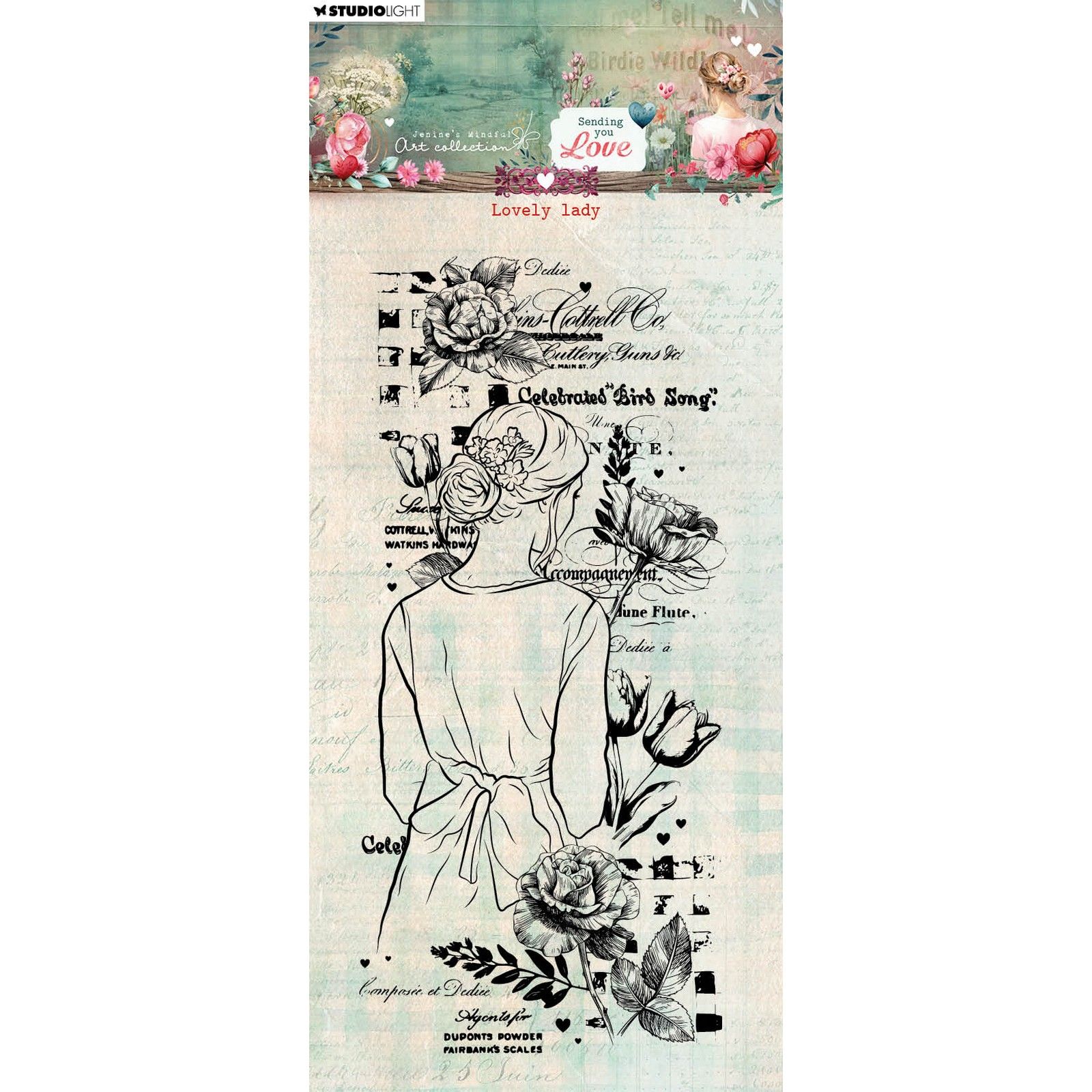 Studio Light • Jenine's Mindful Art Clear Stamps Sending You Love Lovely Lady