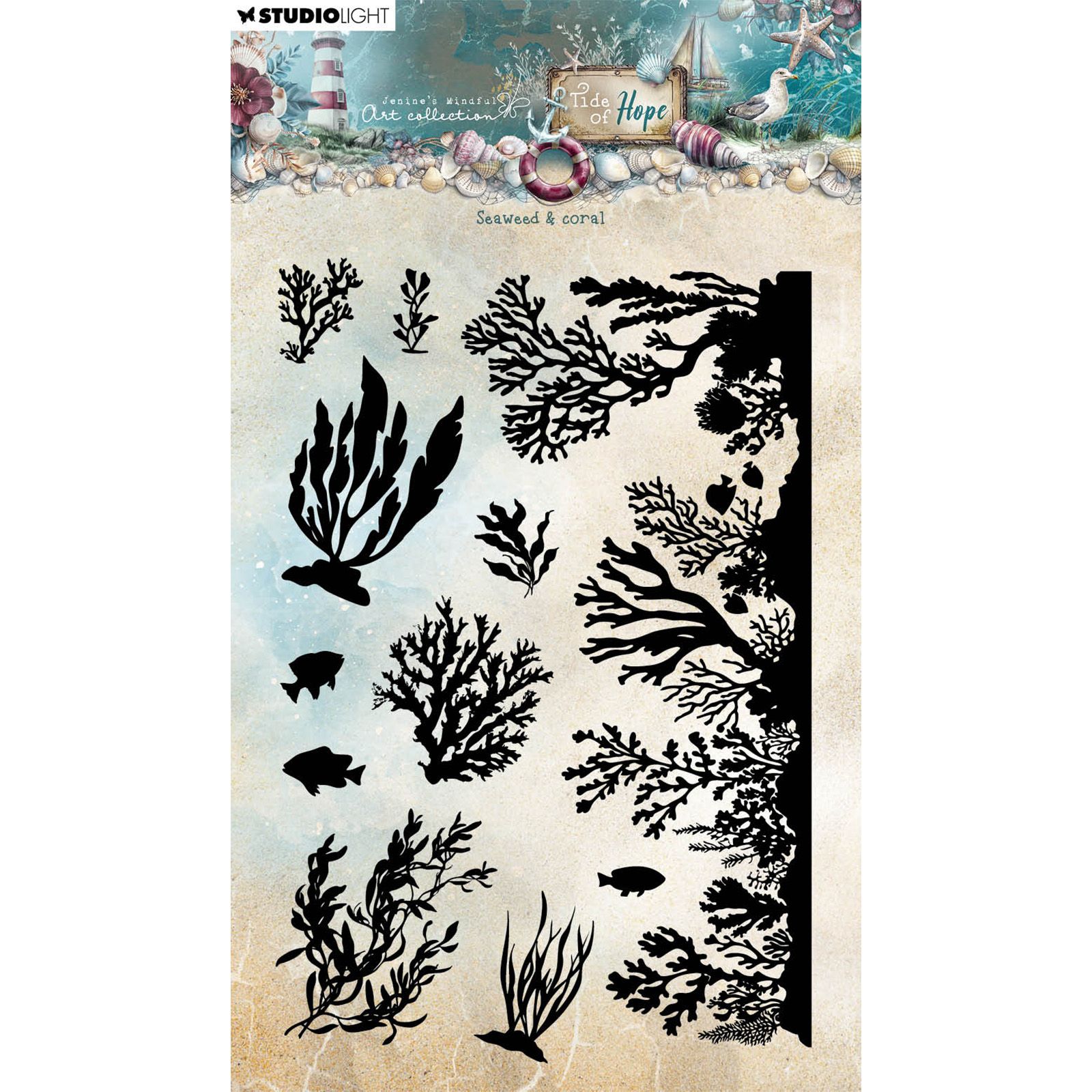 Studio Light • Tide of Hope Clear Stamp Seaweed & coral