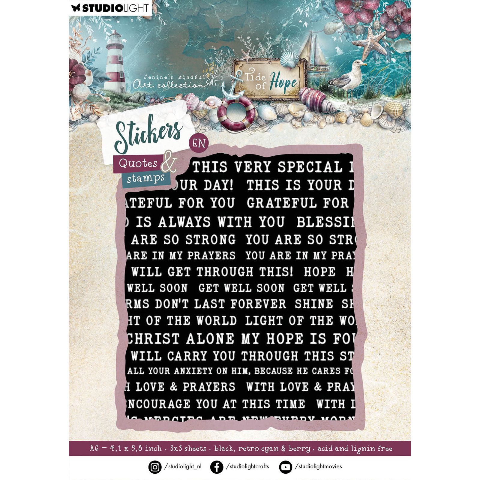 Studio Light • Tide of Hope Sticker Sheets Stamps & Quotes