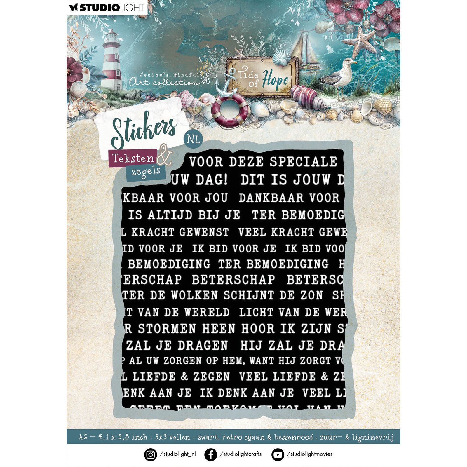 Studio Light • Tide of Hope Sticker Sheets Zegels & Teksten