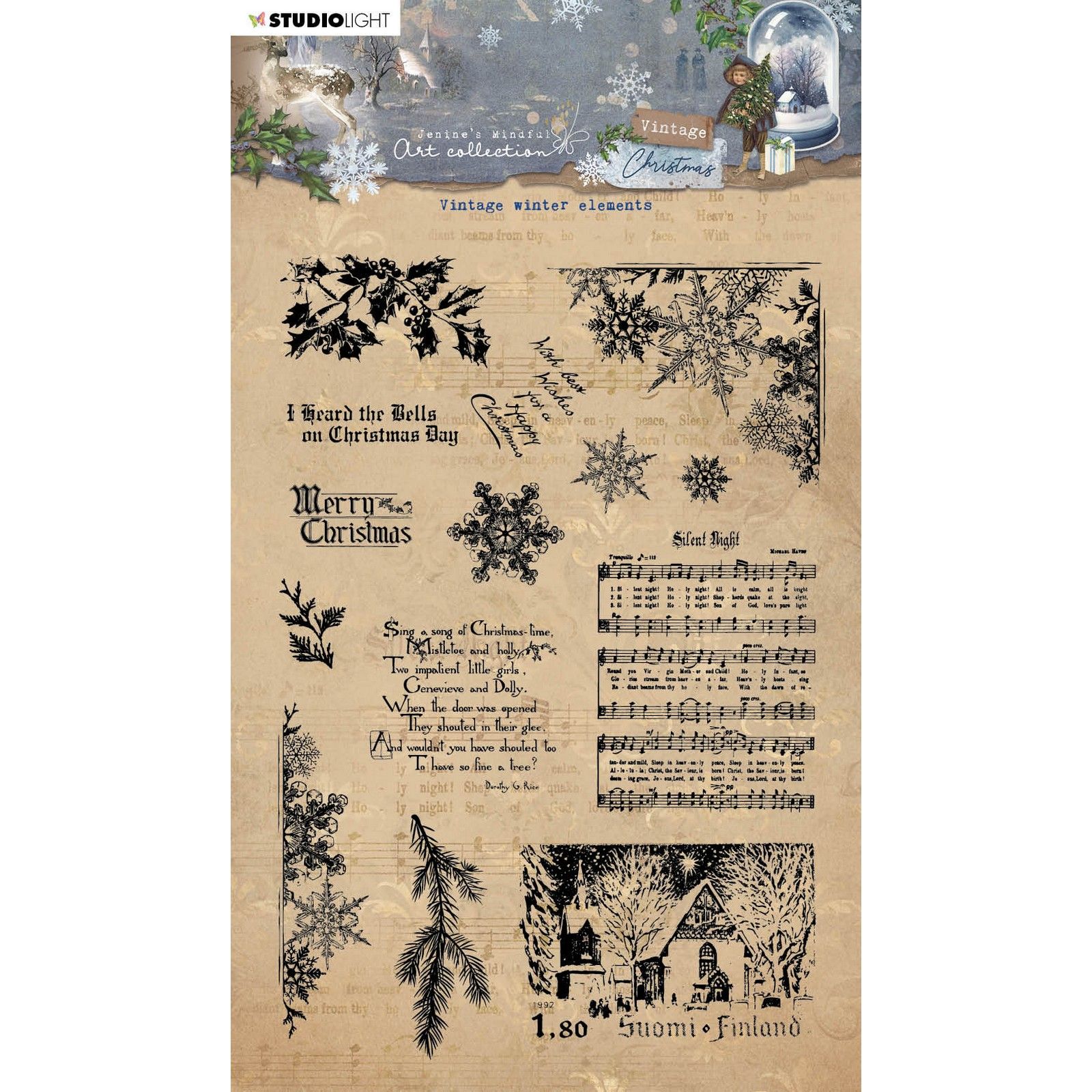 Studio Light • Vintage Christmas Silikonstempel Vintage Winter Elements