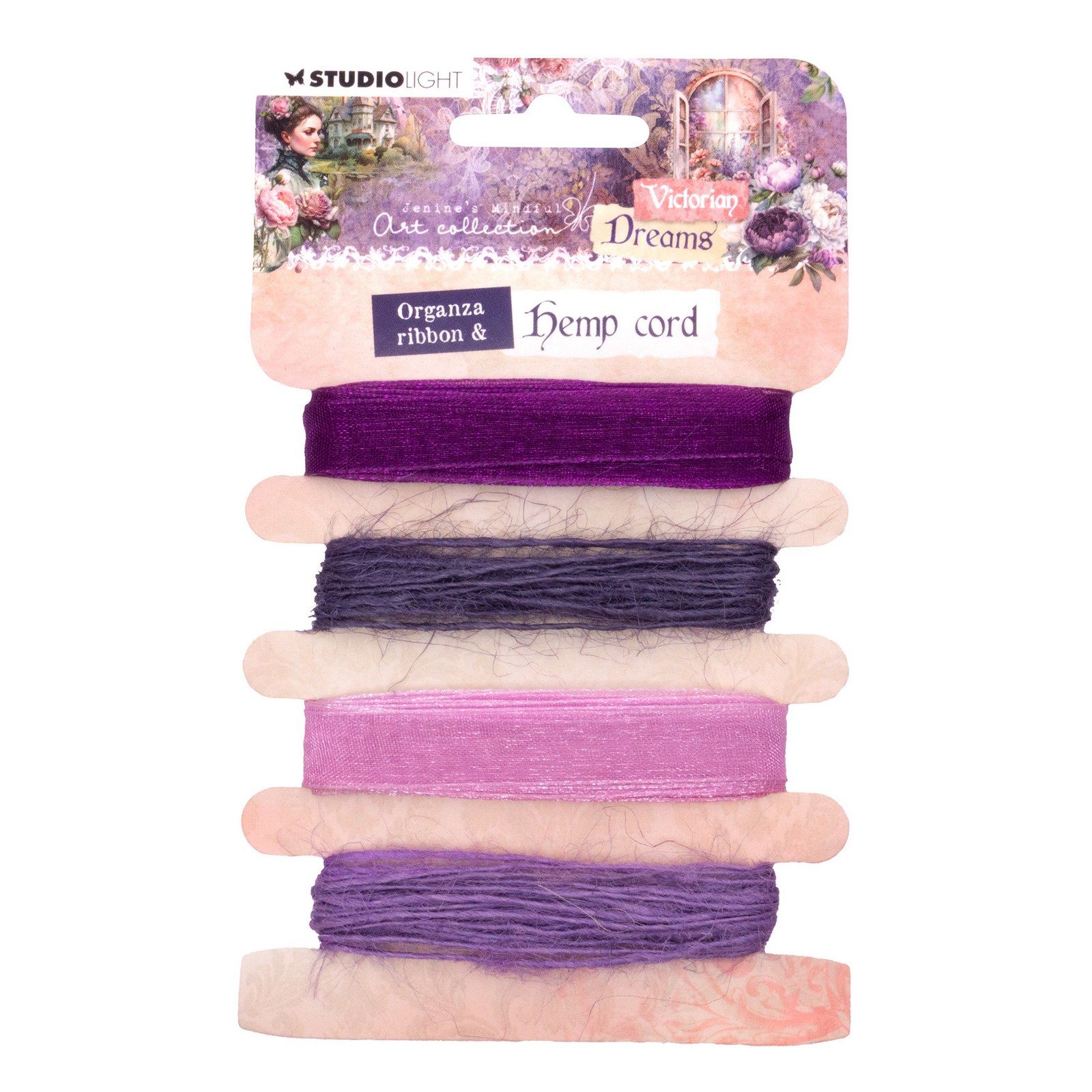 Studio Light • Ribbon Victorian Dreams Organza & Hemp - Purples