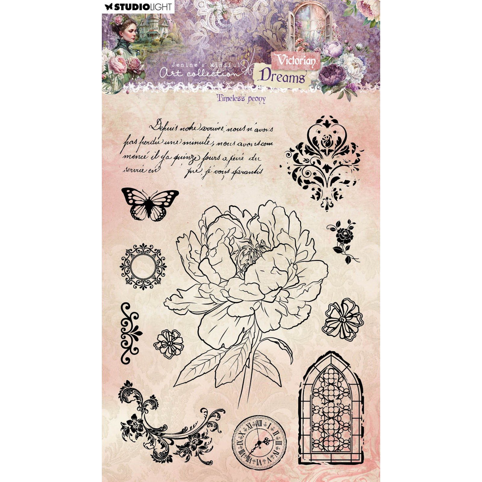 Studio Light • Victorian Dreams Clear Stamp Timeless Peony