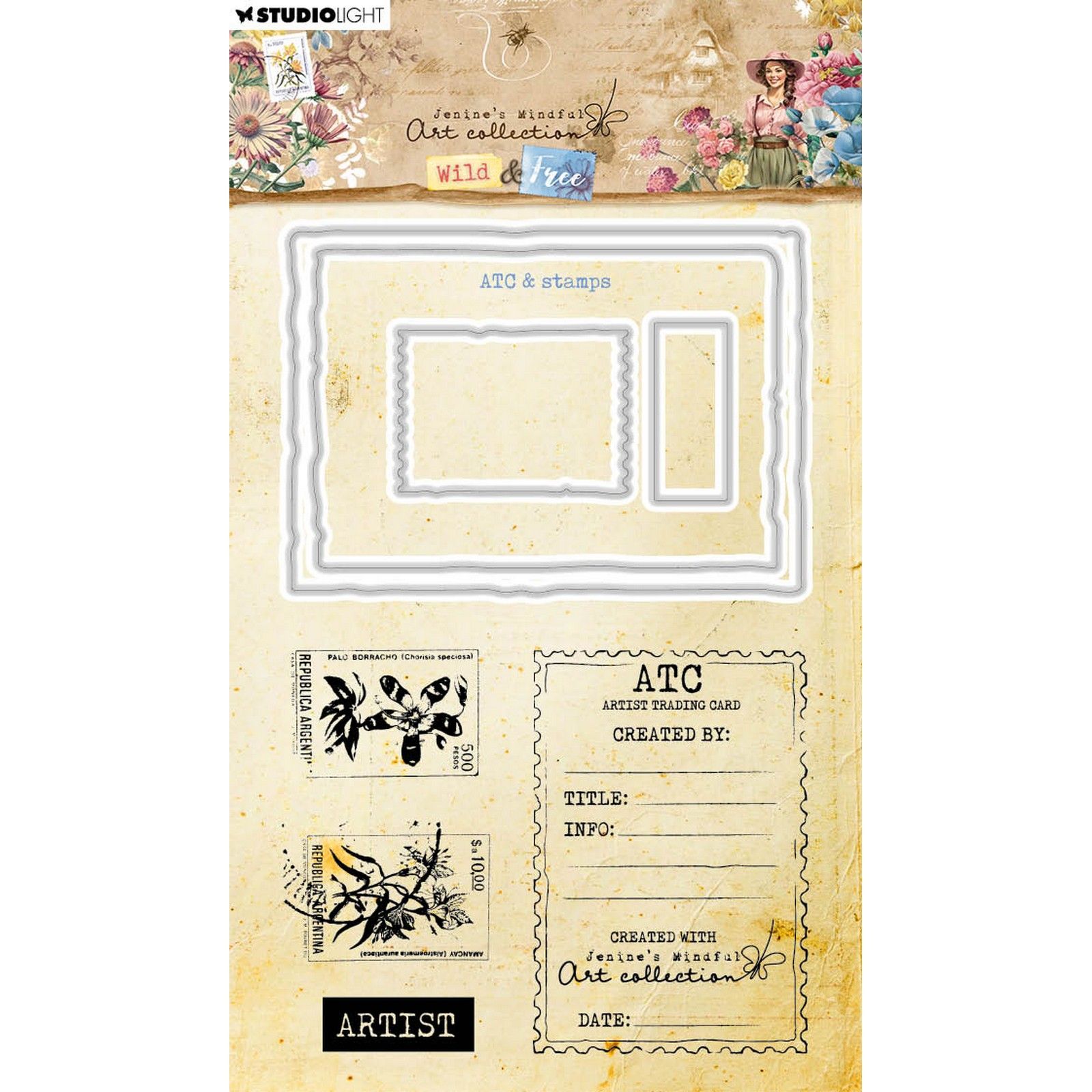 Studio Light • Wild & Free Stamp & Cutting Die ATC & stamps