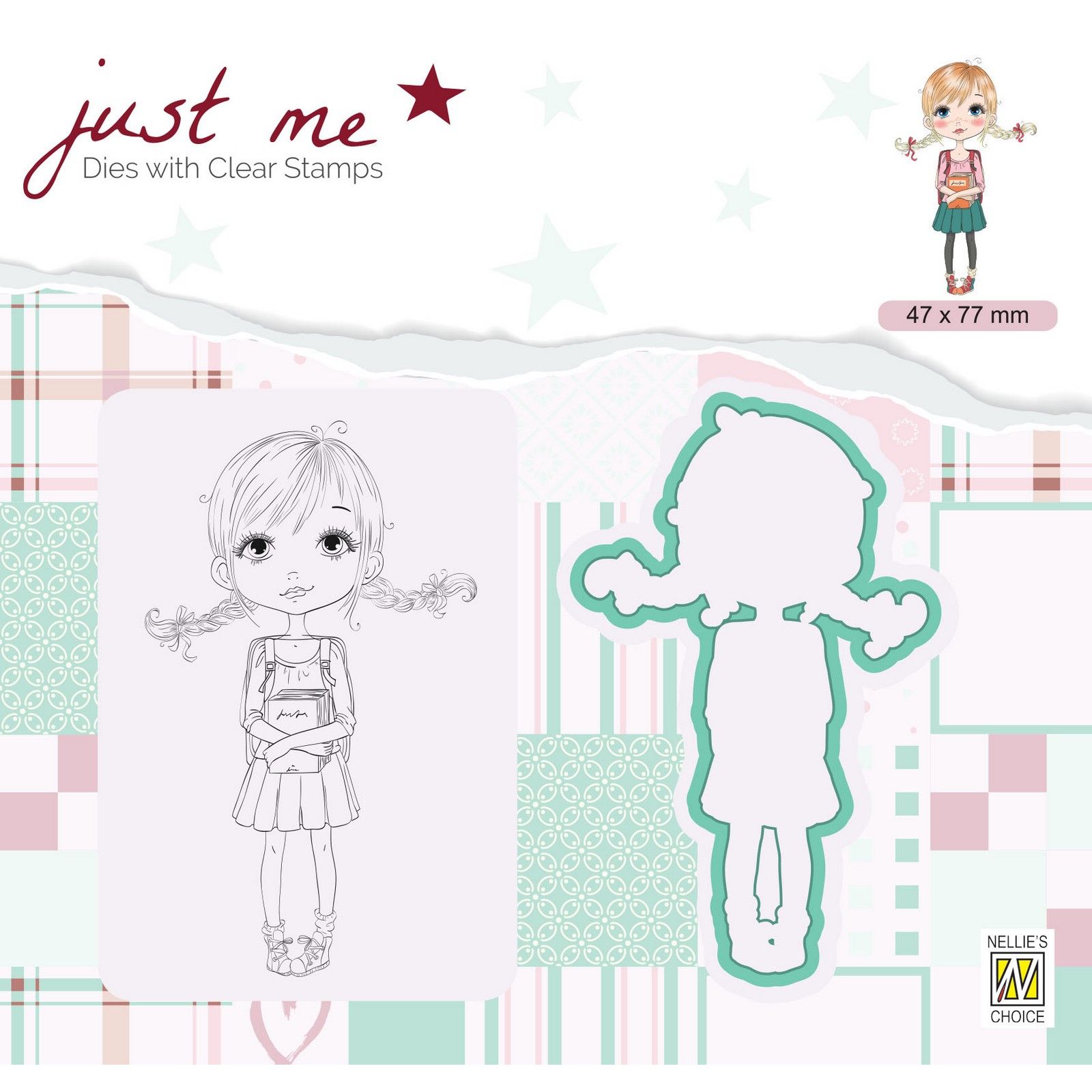 Nellie's Choice • Snellen Crafts Just Me Stempel + Die Set Back To School