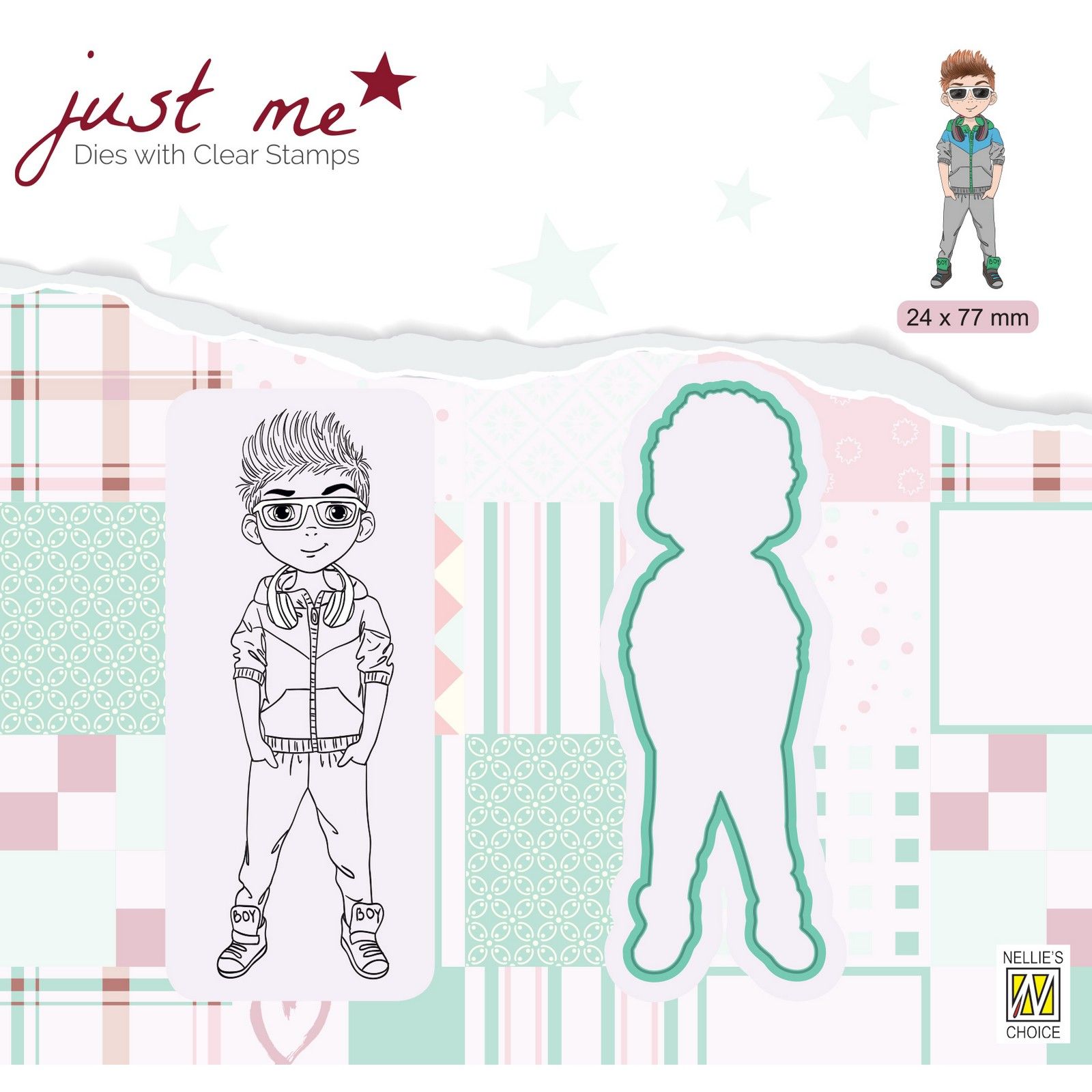 Nellie's Choice • Snellen Crafts Just Me Stempel + Die Set Teenage Boy