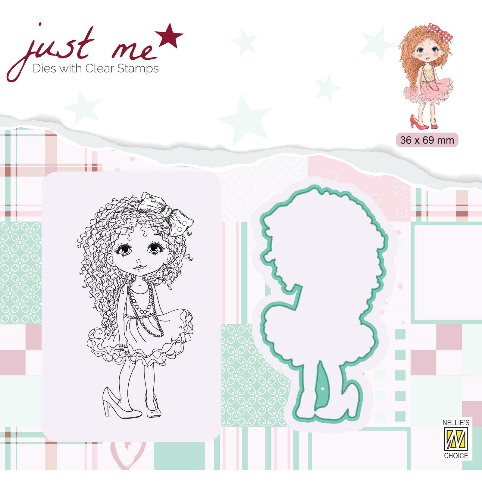 Nellie's Choice • Snellen Crafts Just Me Stamp + Die Set Lady Girl