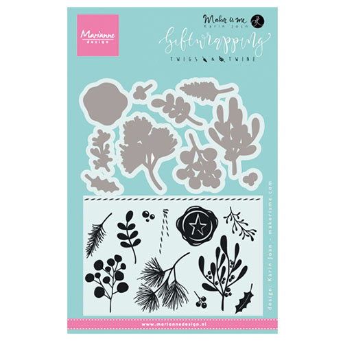 Marianne Design • Silikonstempel Geschenkpapier Zweige & Schnur