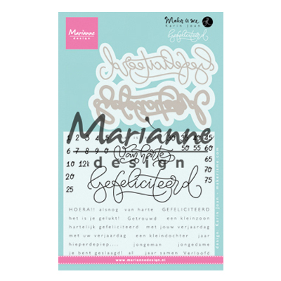 Marianne Design • Clear stempel Nederlands "Gefeliciteerd"