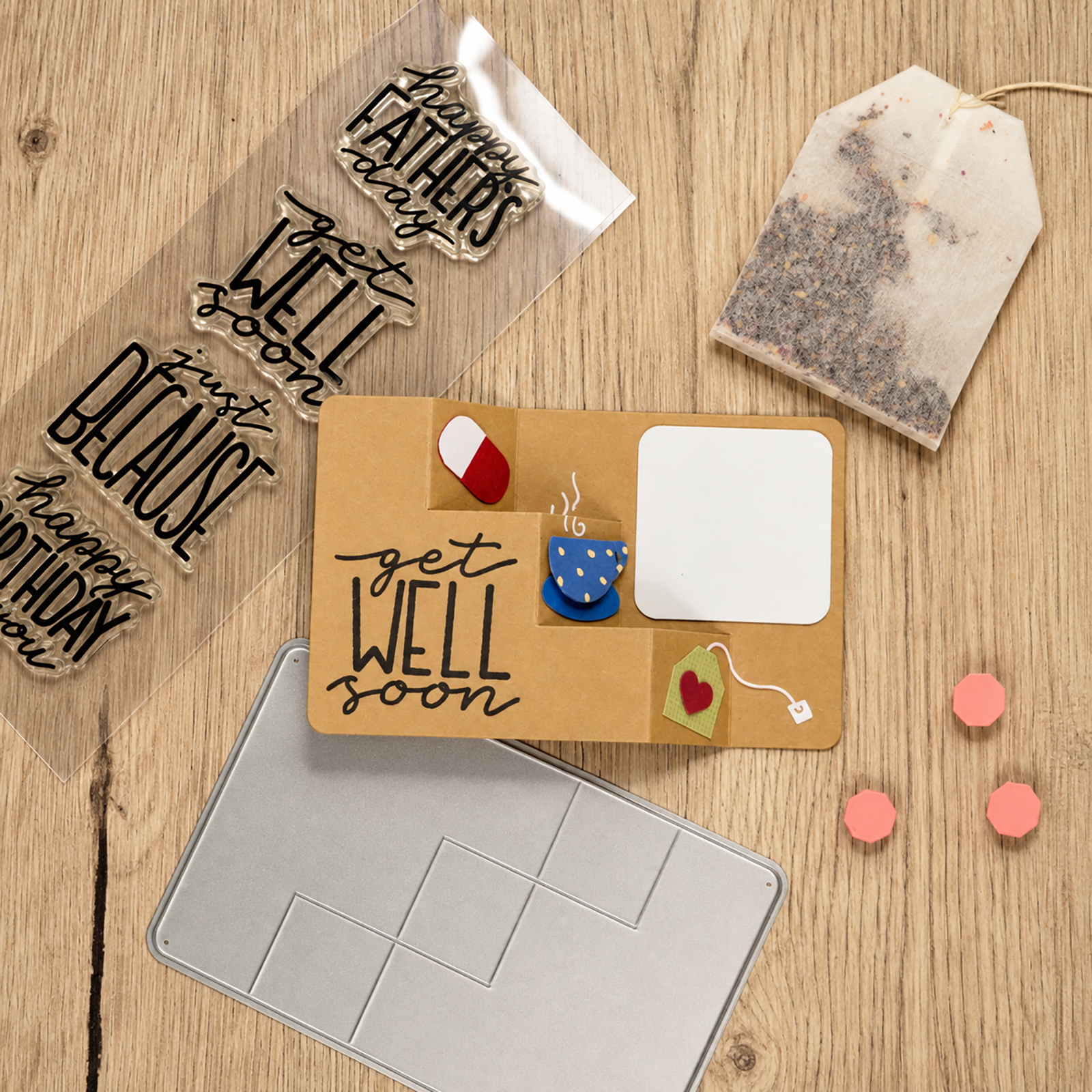 Vaessen Creative • Stempel- & Stanzschablonen-Set by Katharina Tarta Geburtstag & Wünsche 6st.
