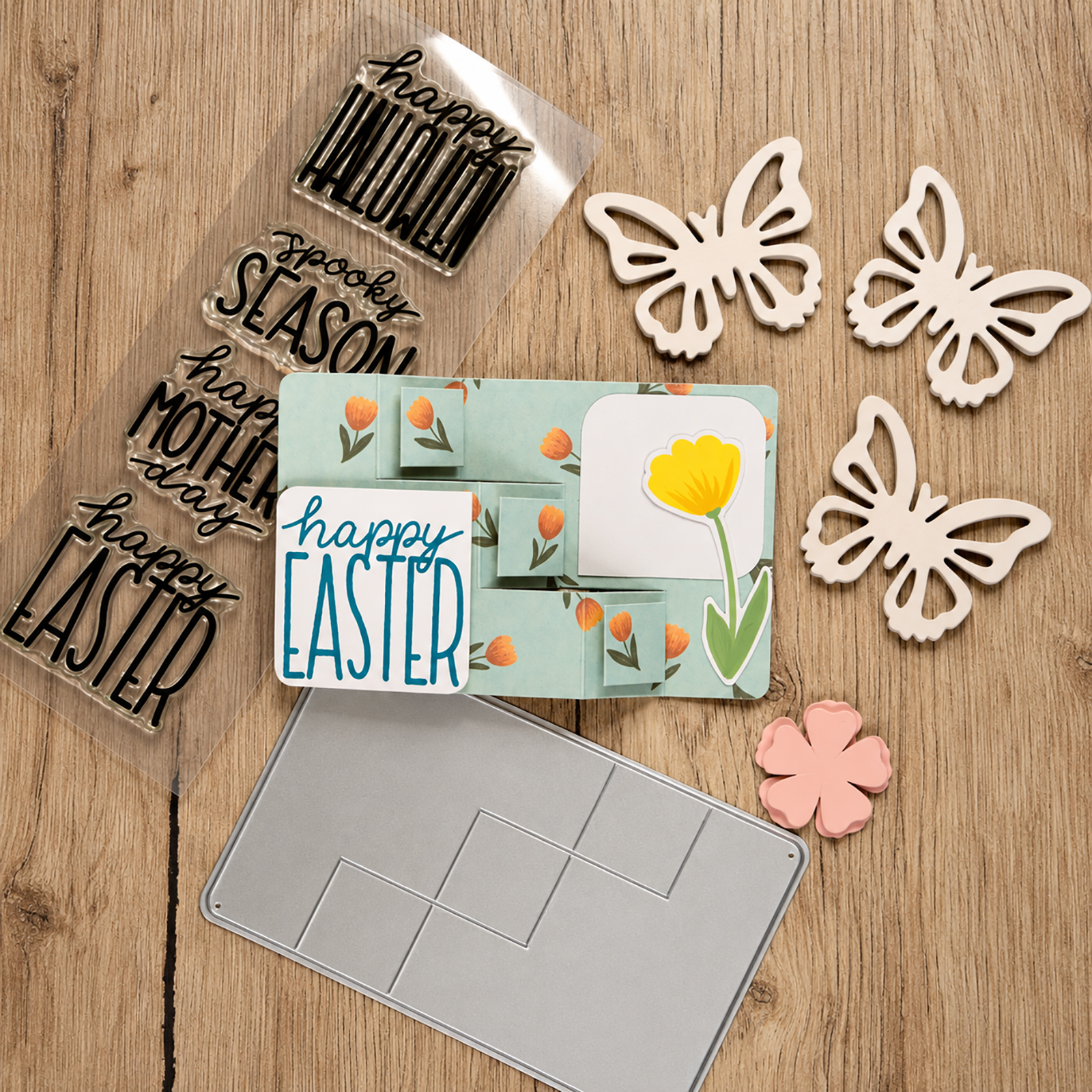 Vaessen Creative • Stempel- & Stanzschablonen-Set by Katharina Tarta Geburtstag & Wünsche 6st.