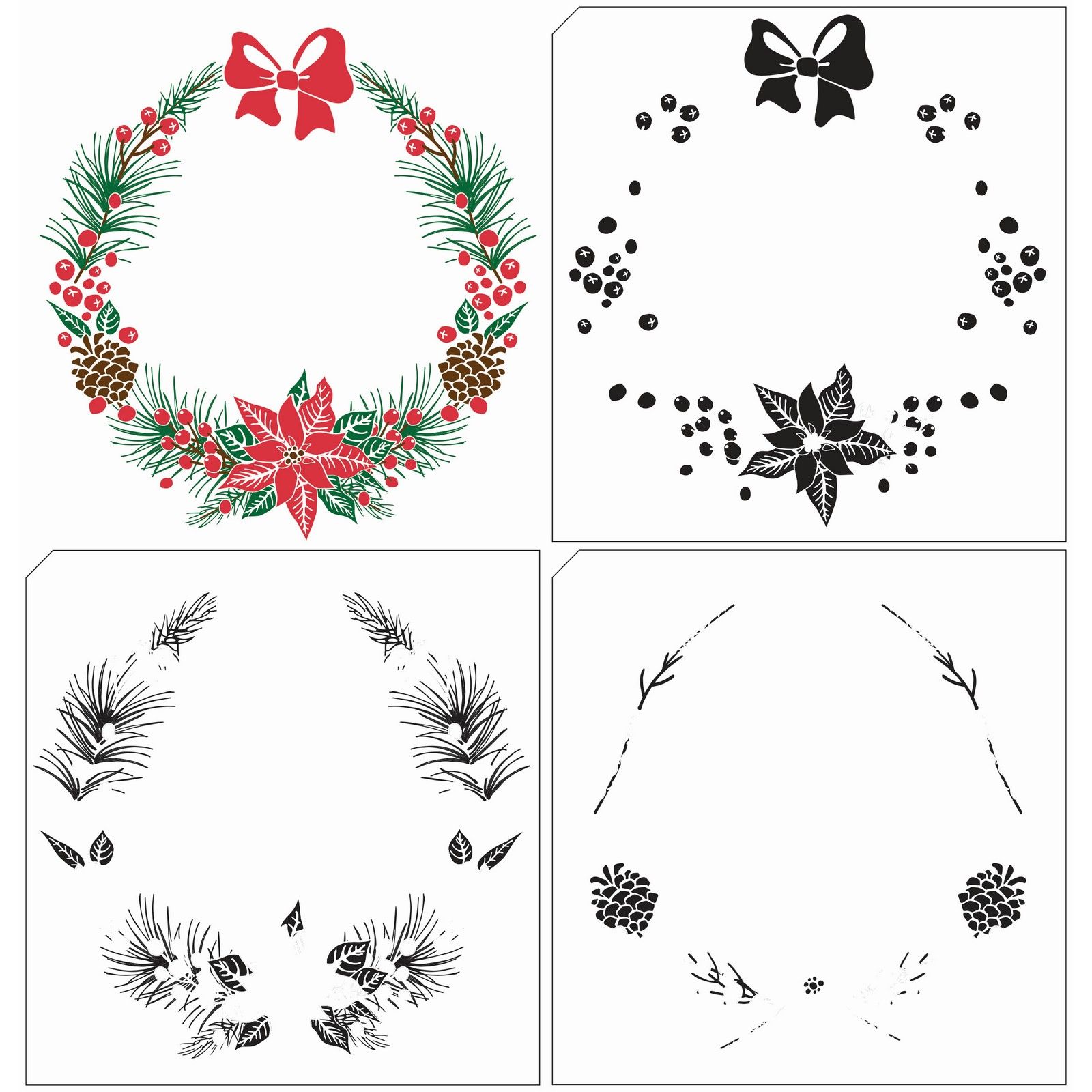 Nellie's Choice • Layered Clear Stamps Christmas wreath