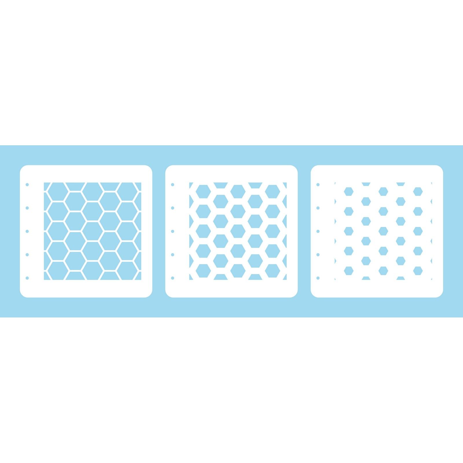 Nellie's Choice • Layered Combi Stencil Set Honeycomb 3Stück