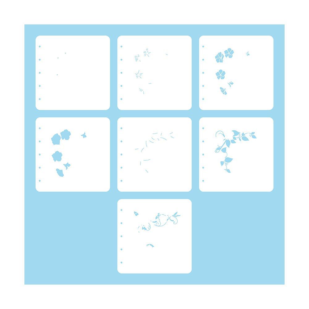 Nellie's Choice • Layered Combistencil Set Flower Corner-1 7pcs