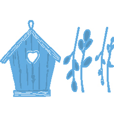 Marianne Design • Creatables Coupe- pochoir d'embossage Willow cats & Birdhouse