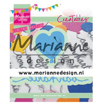 Marianne Design • Creatables Niederländische Präge- und Stanzschablone "Van harte & ballon 25th"