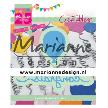 Marianne Design • Creatables snij- embosstencil Engels "Congrats & balloon 25th"