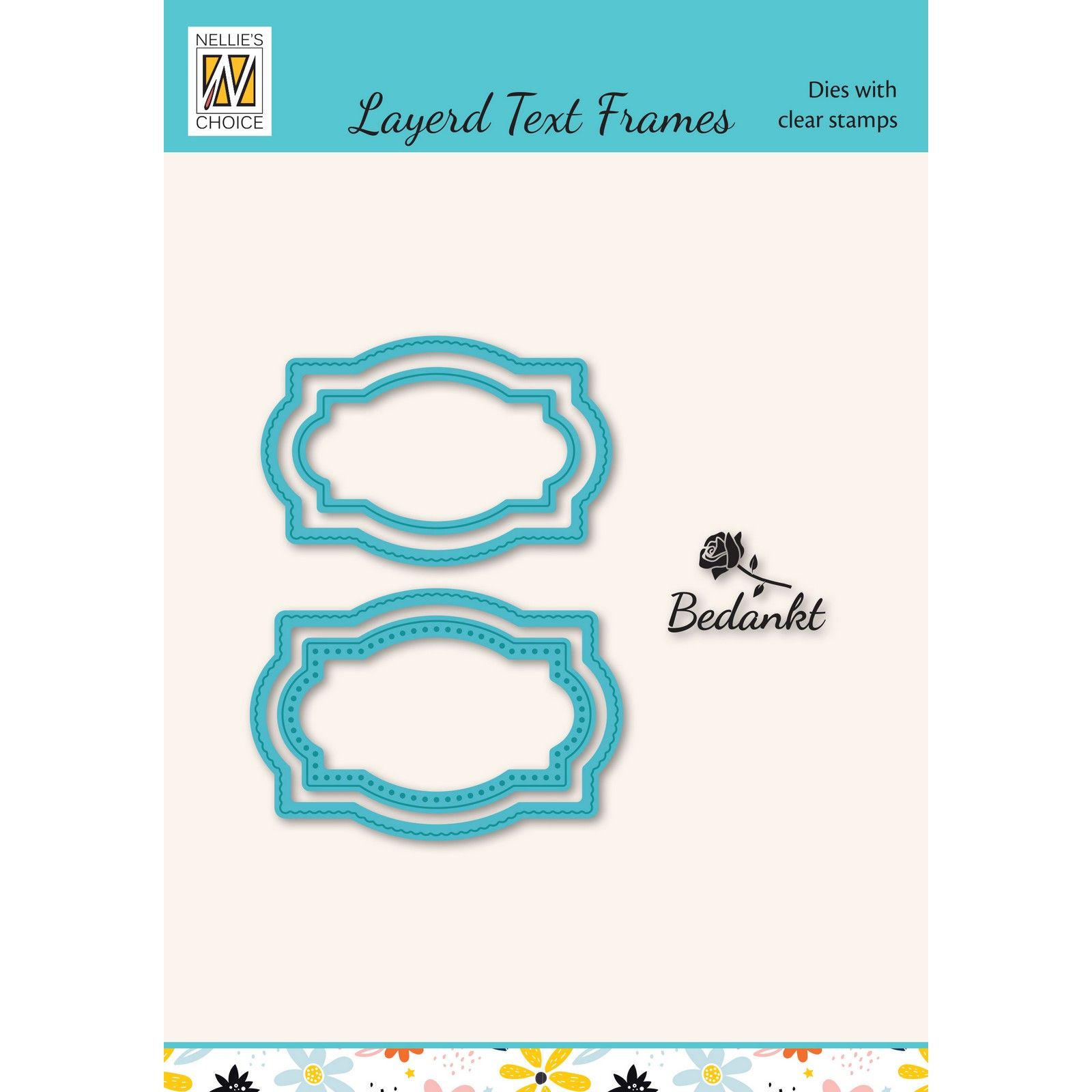 Nellie's Choice • Snellen Design Diecut & Clear Stamp Sets Dutch Texts Bedankt