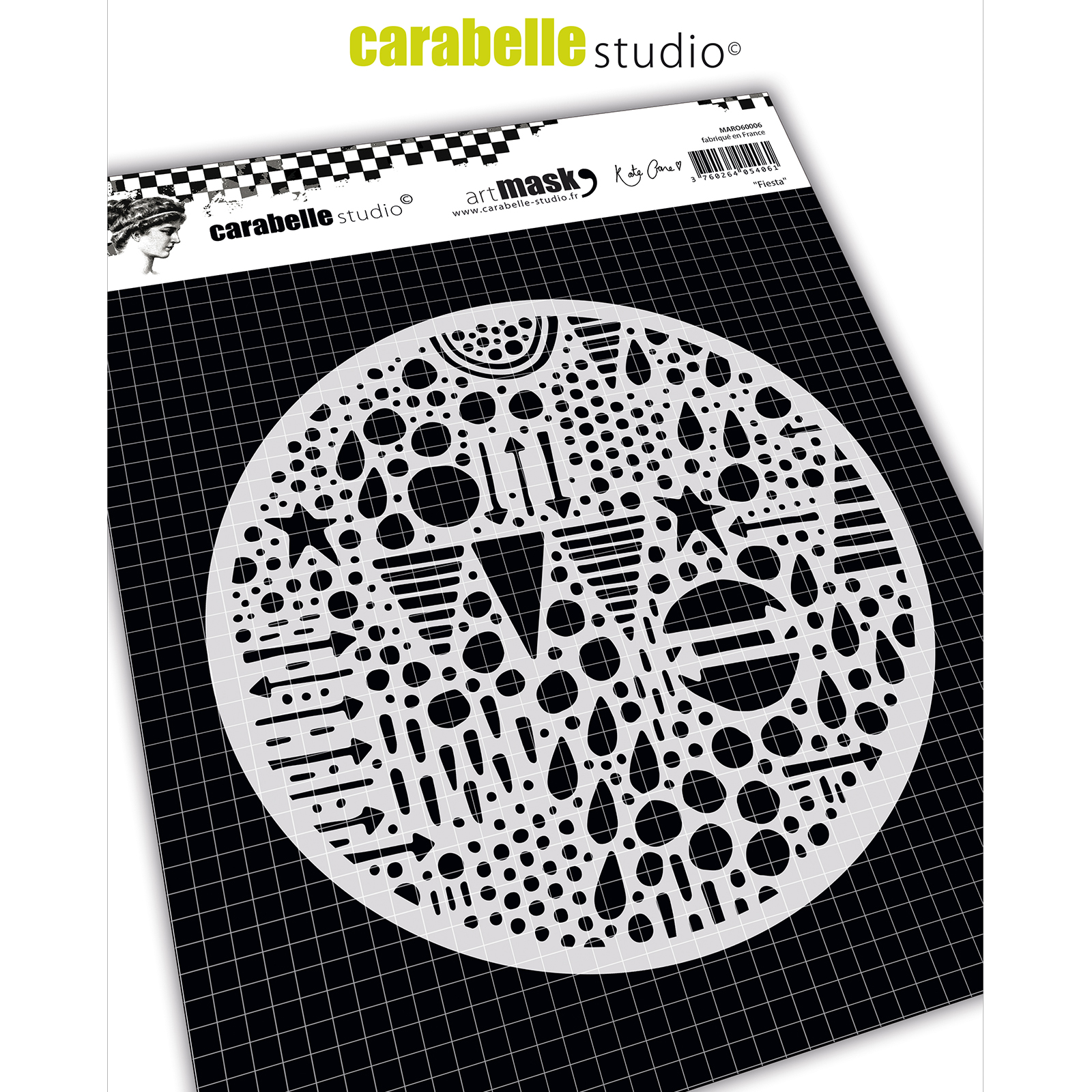 Carabelle Studio • Art Mask Schablone Rund Fiesta by Kate Crane