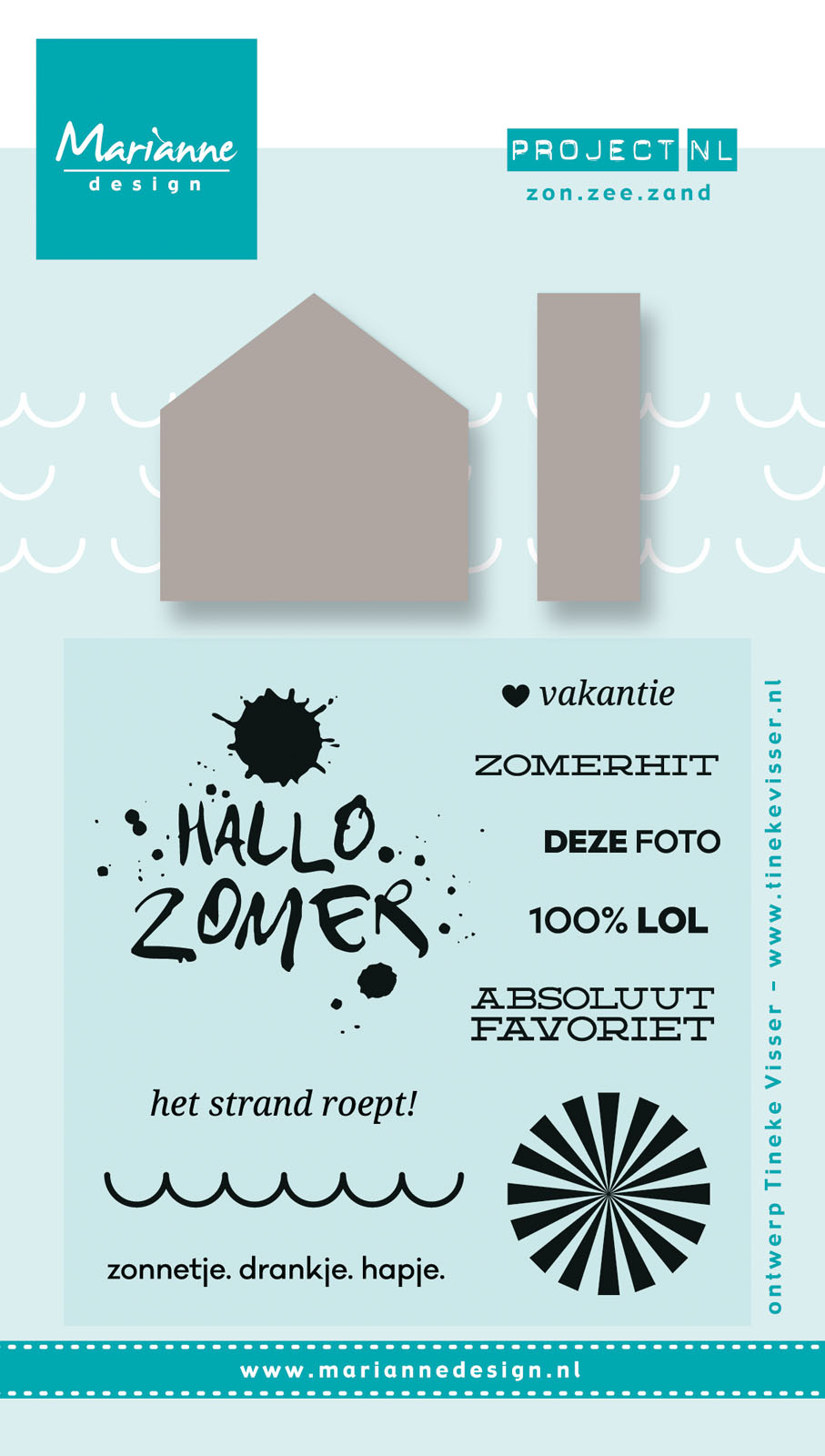 Marianne Design • Timbri in silicone olandese Project NL " Zon, zee, strand"