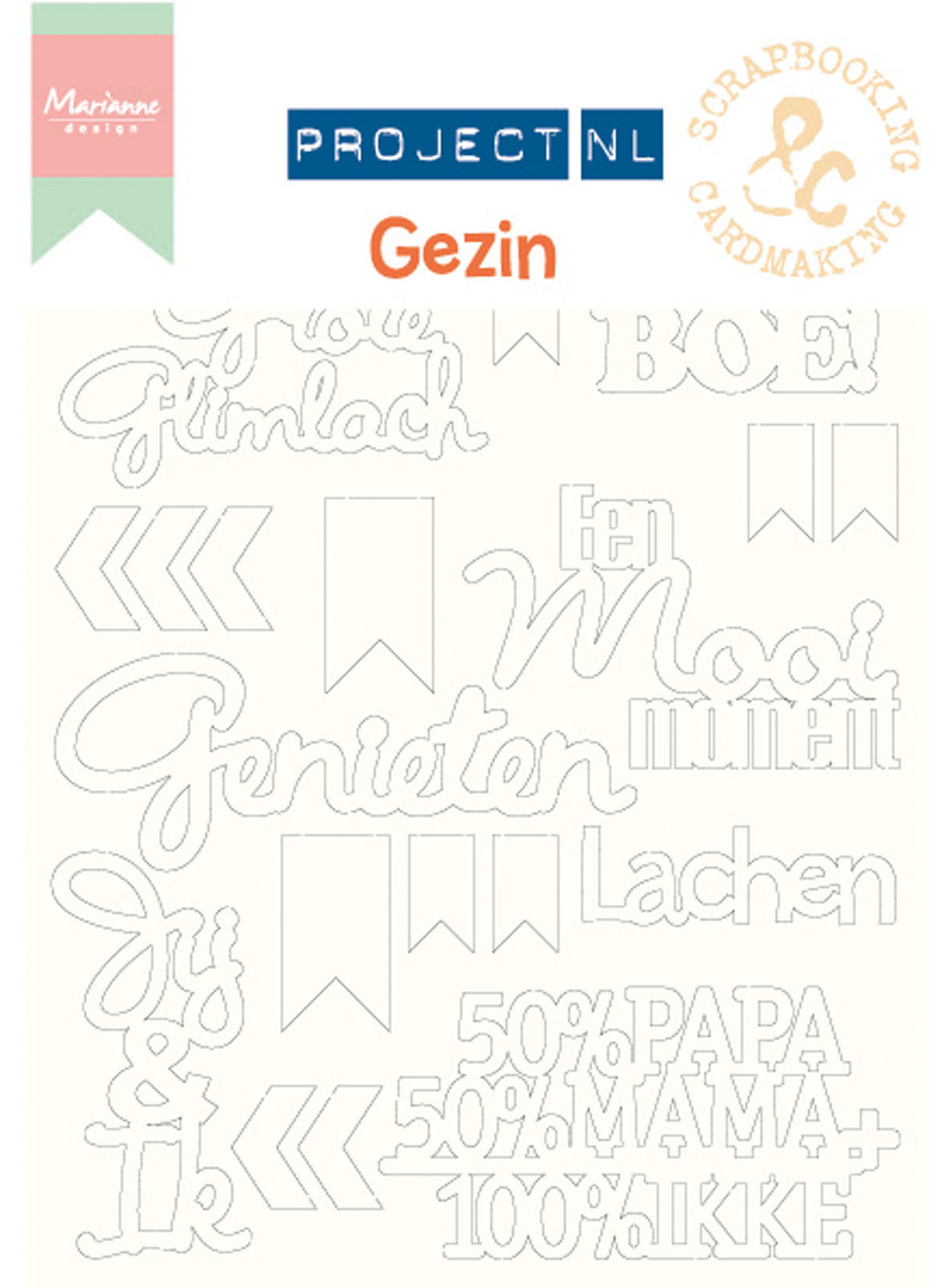 Marianne Design • Chip board Project Dutch "Gezin"
