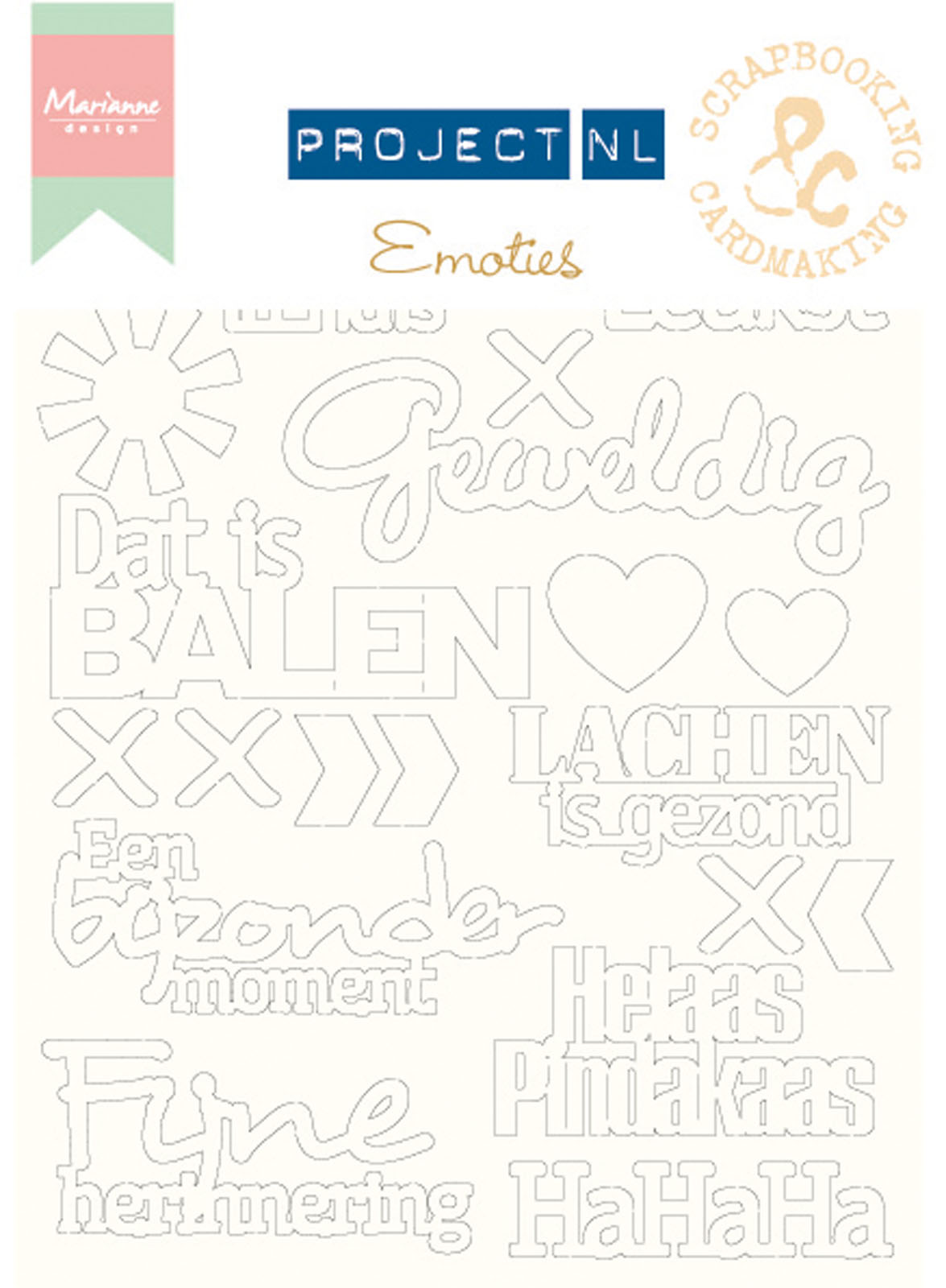 Marianne Design • Chip board Project Dutch "Emoties"