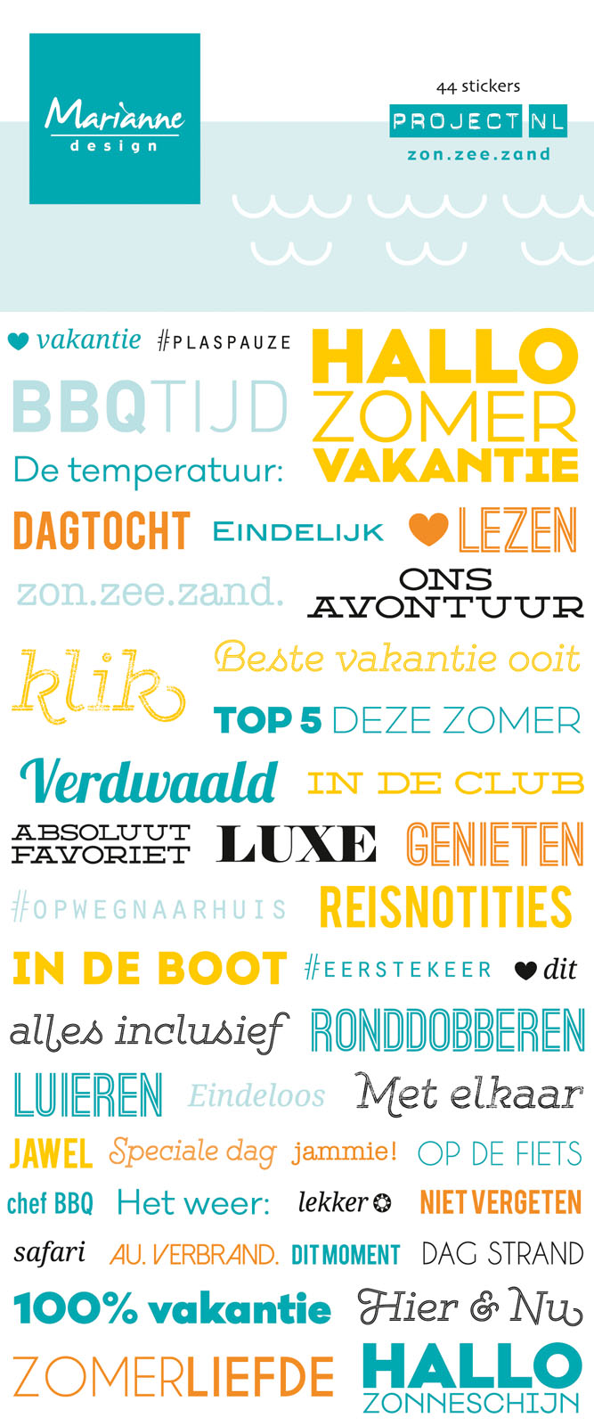 Marianne Design • Decoration tekst stickers zon, zee, strand