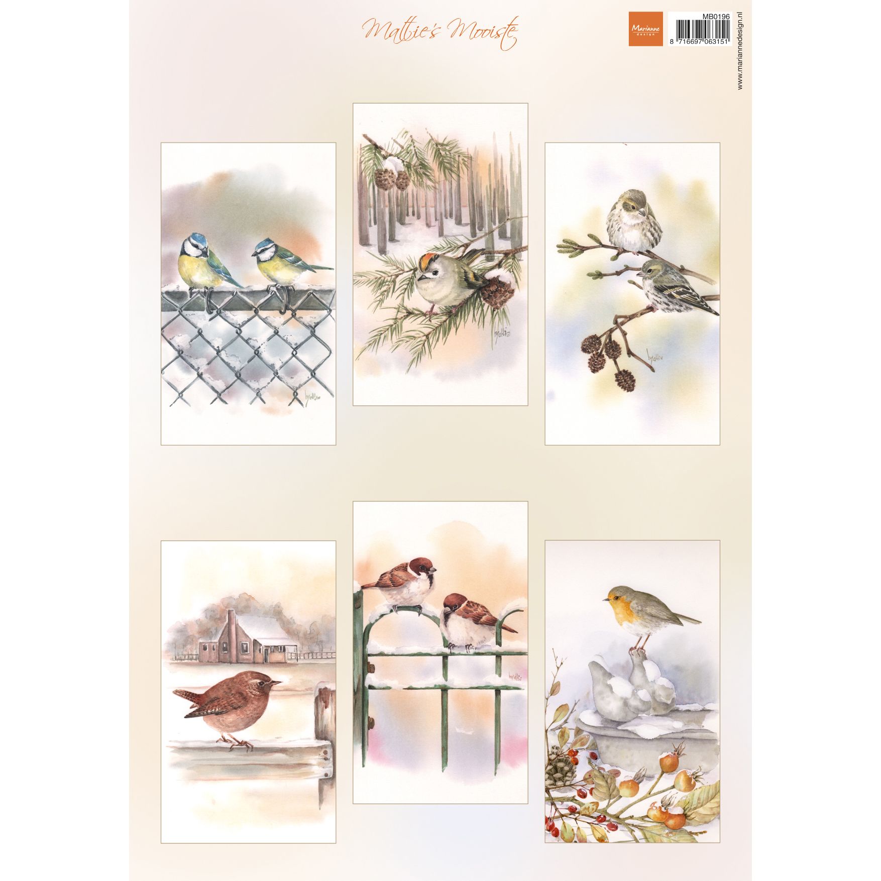 Marianne Design • Knipvel Mattie´s most beautiful slimline Birds