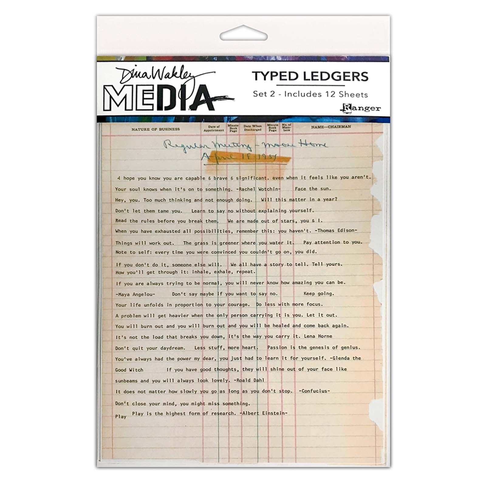 Ranger • Dina Wakley Media Typed Ledgers Set 2 12sheets