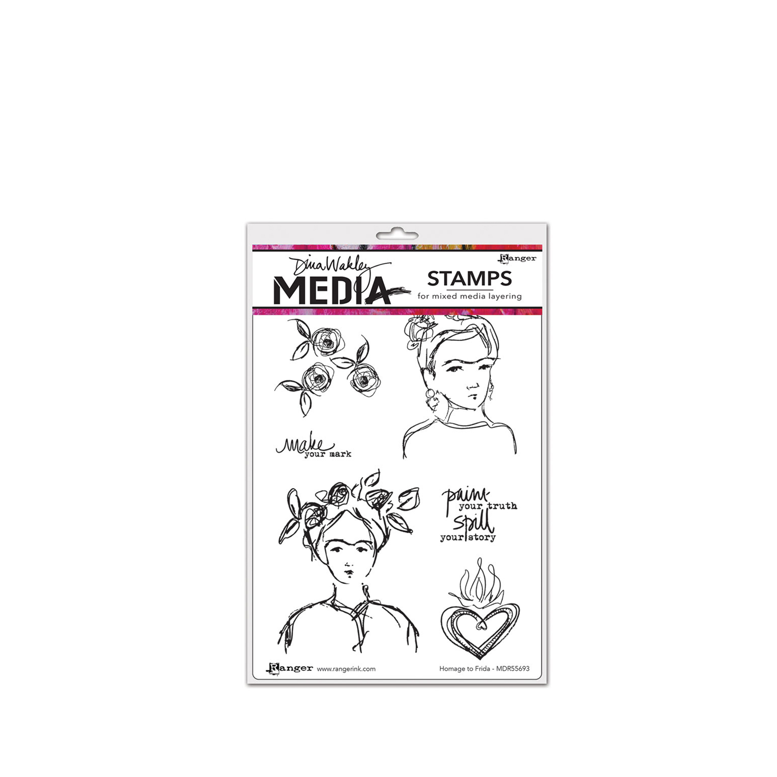 Ranger • Dina Wakley Media cling stamps Homage to Frida