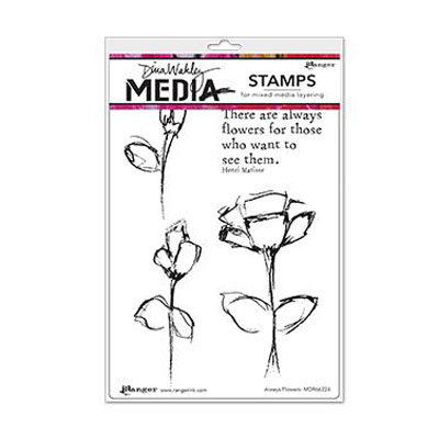 Ranger • Dina Wakley Media cling stamps Always flowers