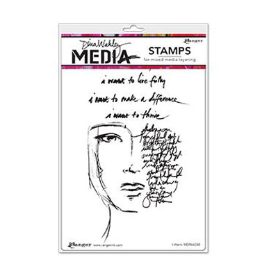 Ranger • Dina Wakley media cling stamp I Want