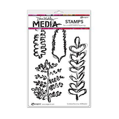 Ranger • Dina Wakley Media cling stamps Scribbled branches