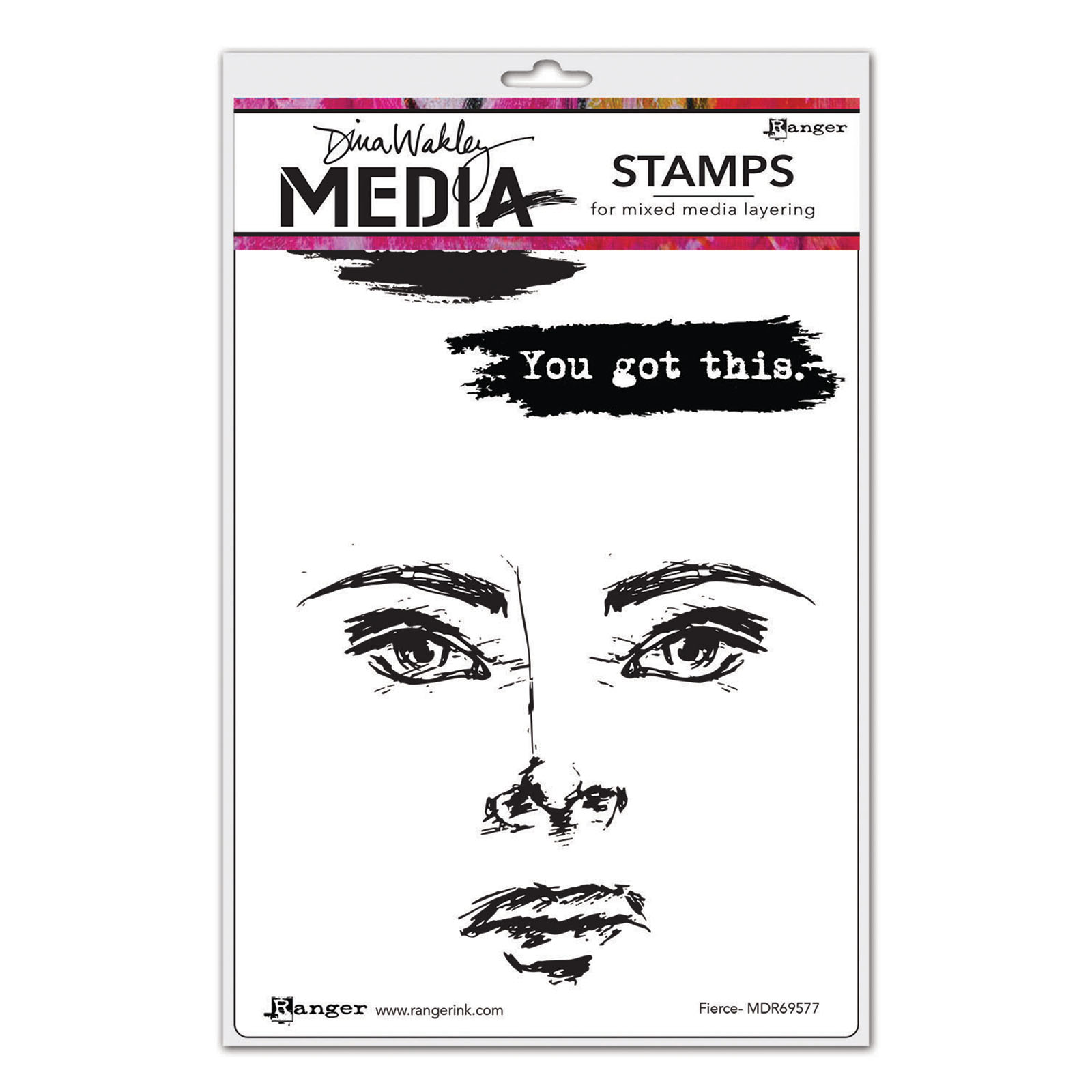 Ranger • Dina Wakley Media cling stamps Fierce