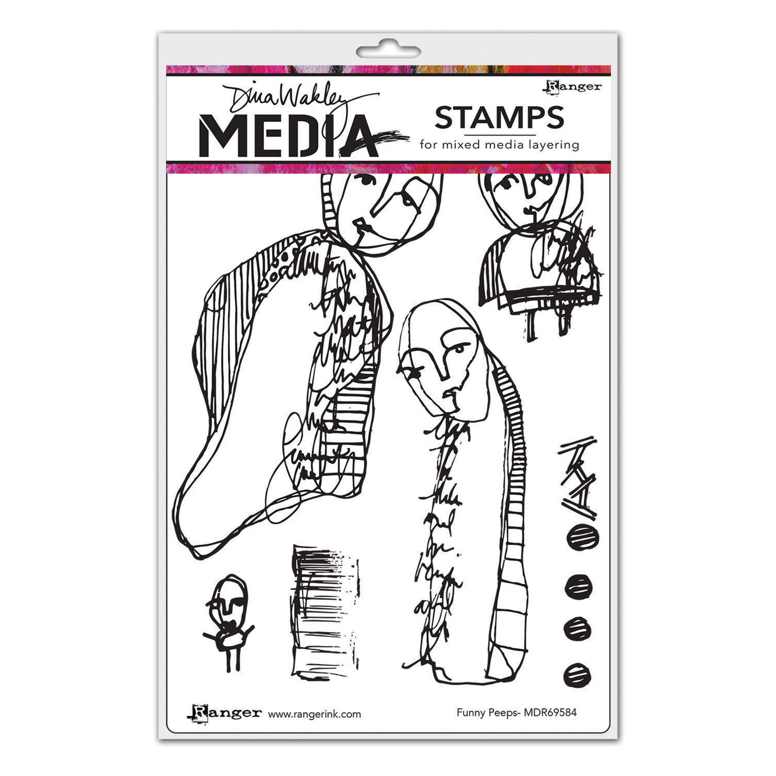 Ranger • Dina Wakley Media cling stamps Funny peeps